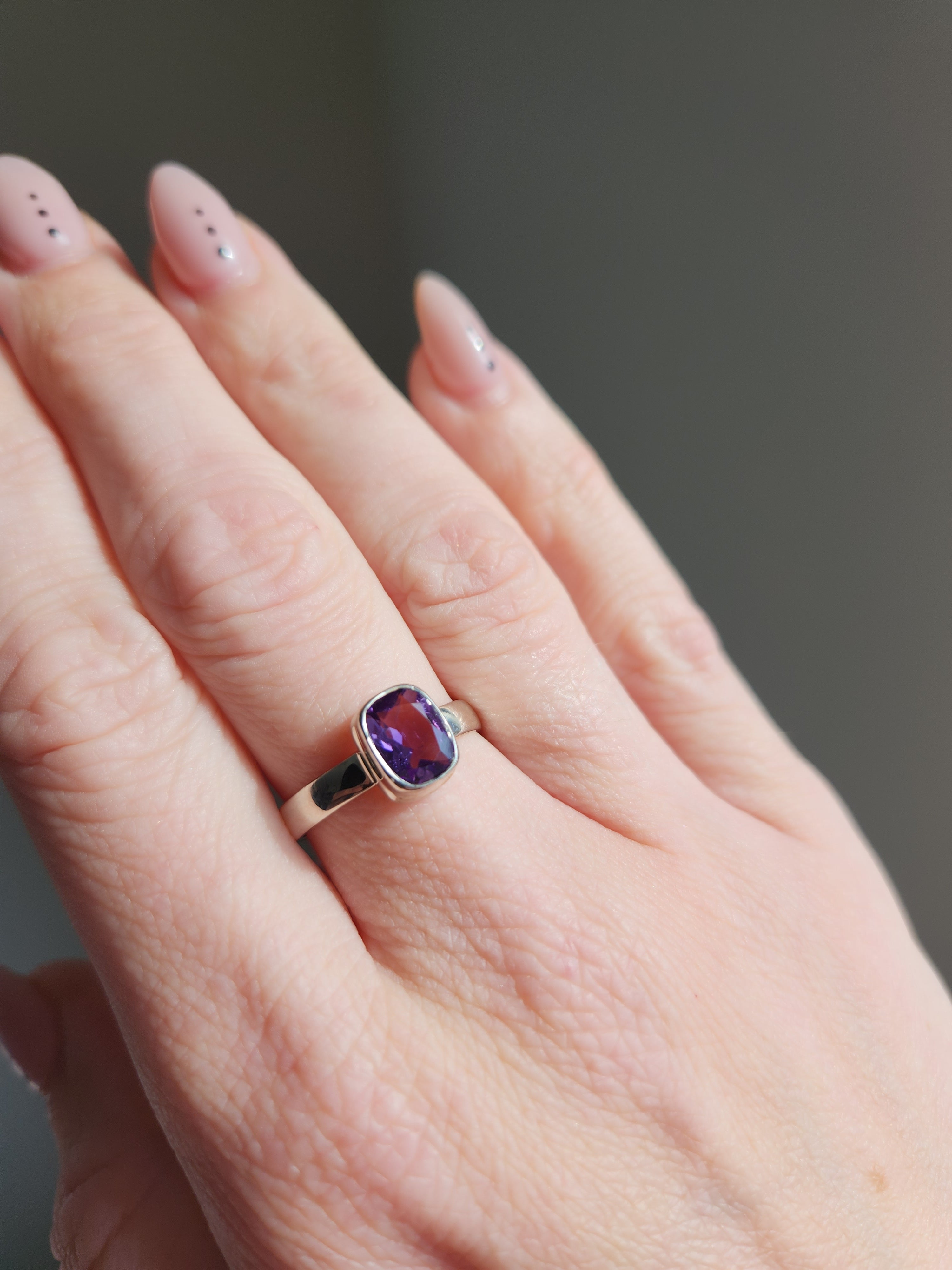 Amethyst Faceted Ring 001 | Size 9