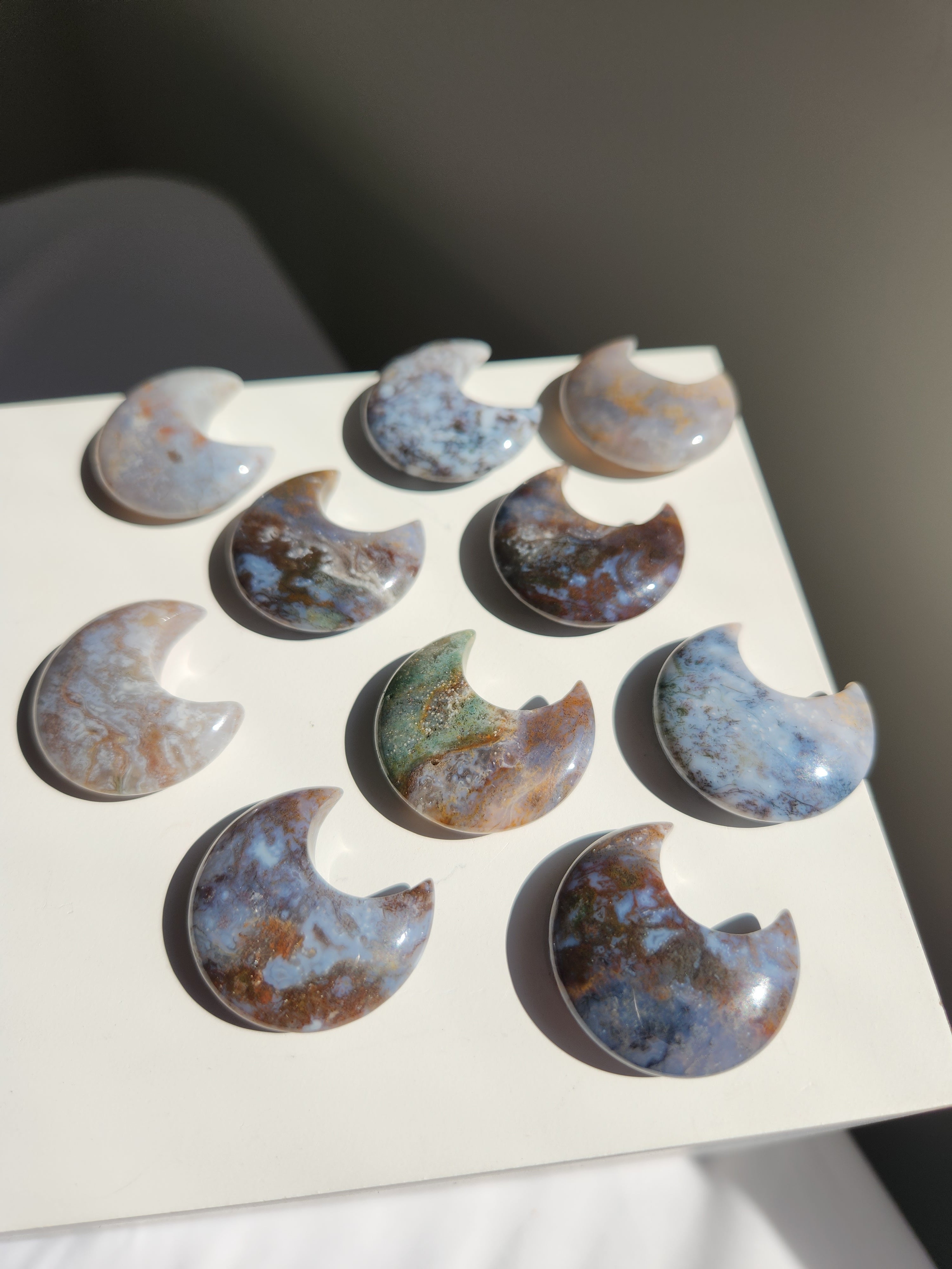Purple Moss Agate Mini Moon