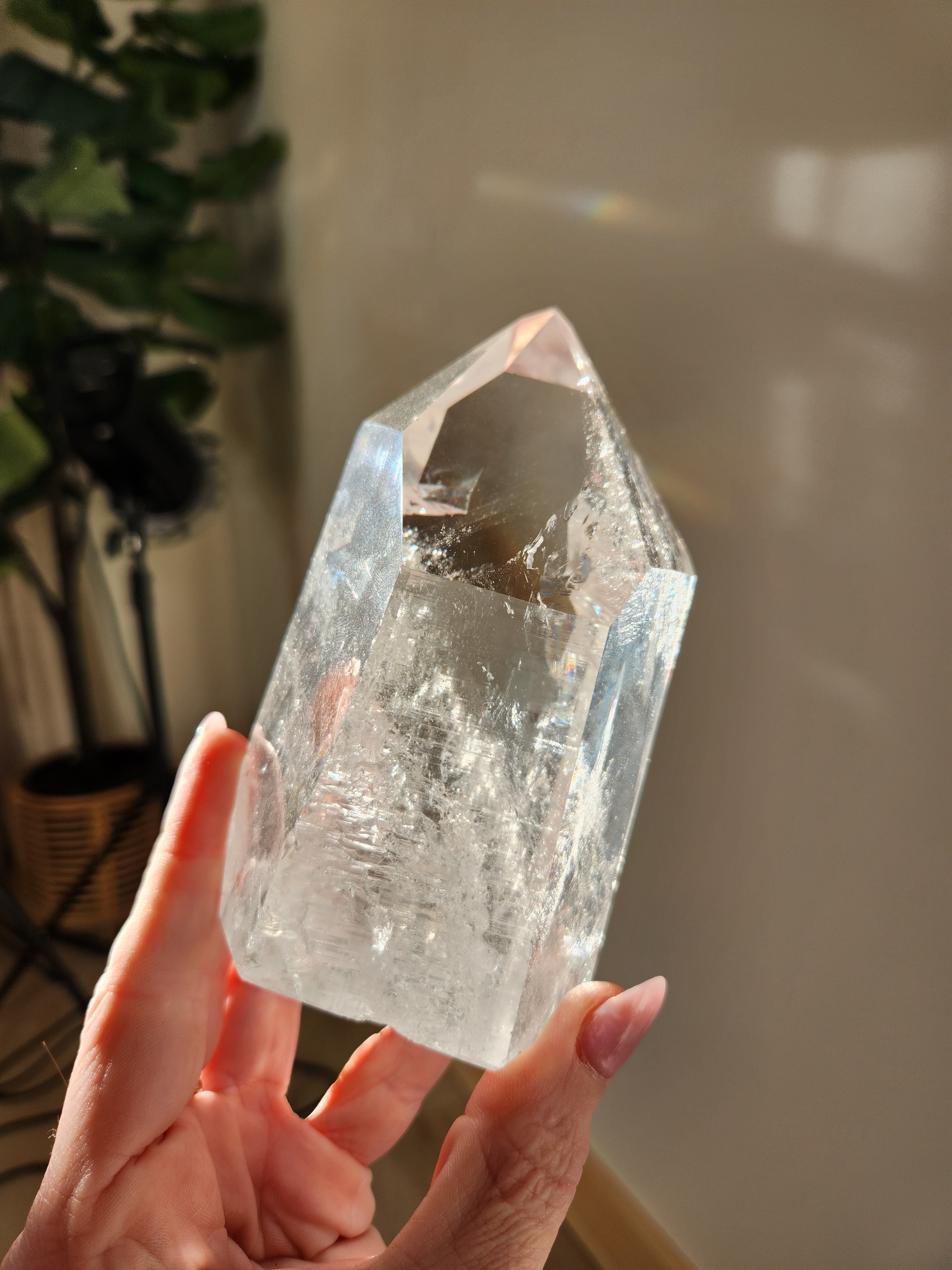 Semi Polished Lemurian Quartz Tower 011