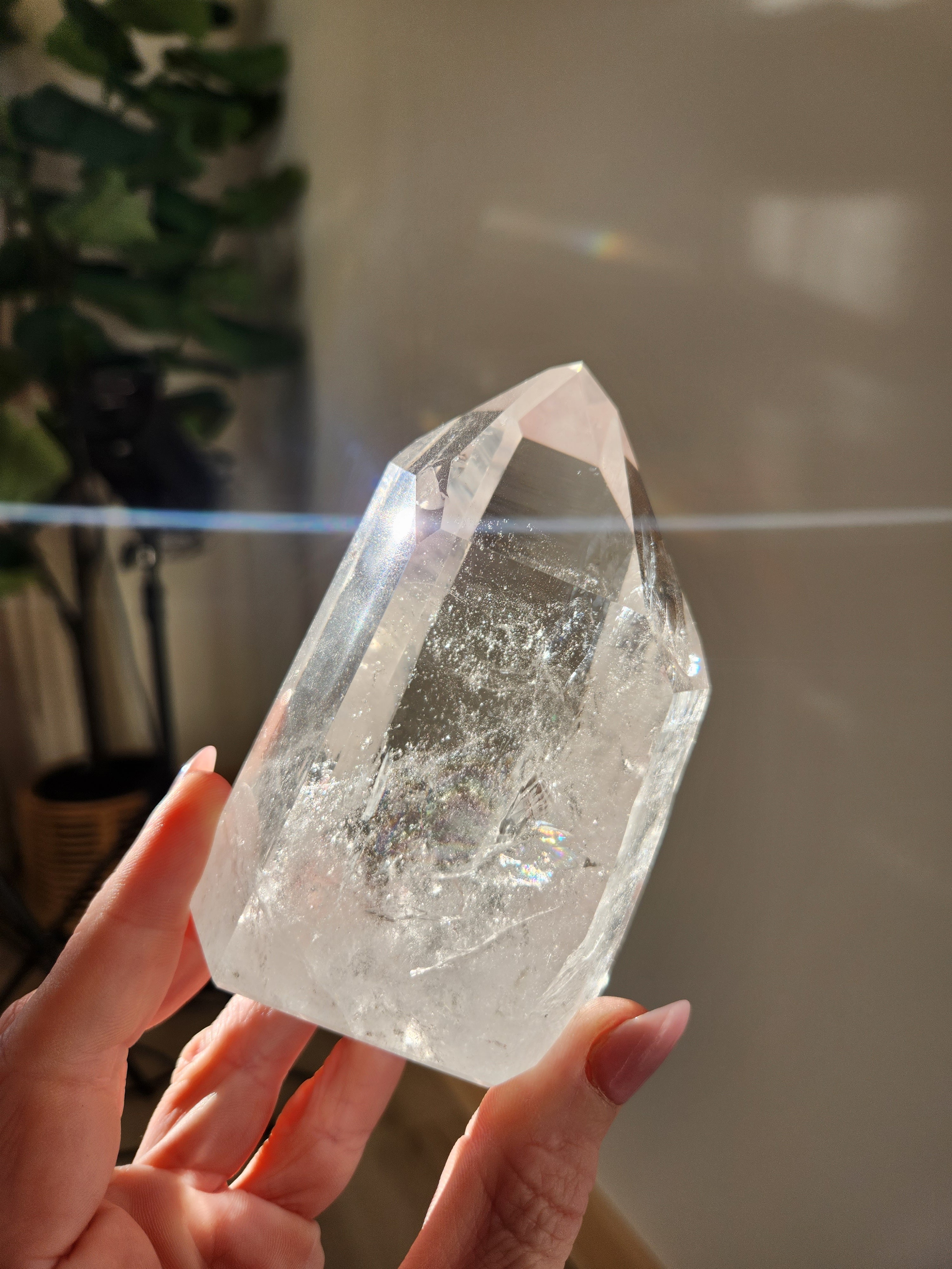 Semi Polished Lemurian Quartz Tower 012
