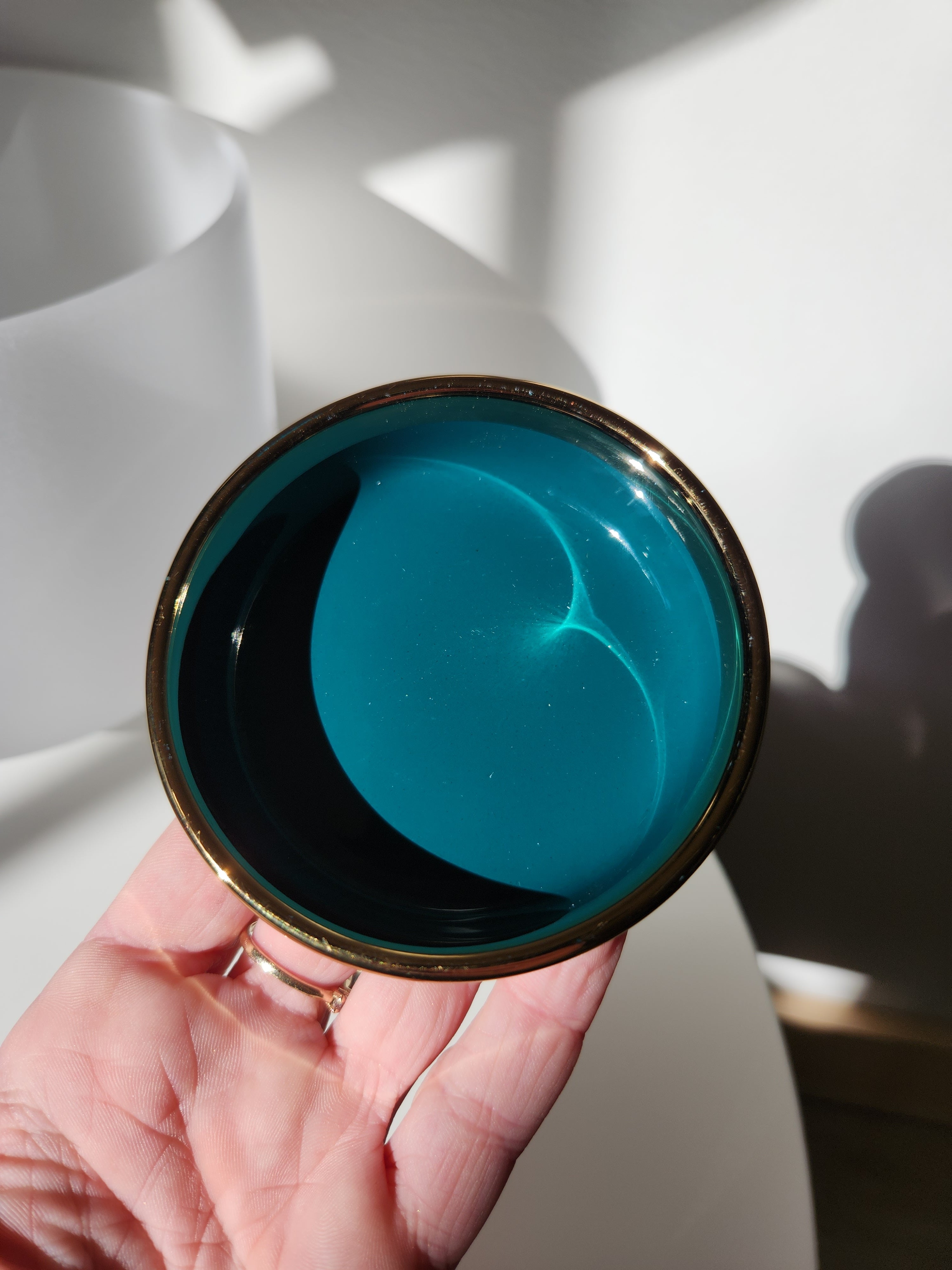 Gold Trim Teal Dish