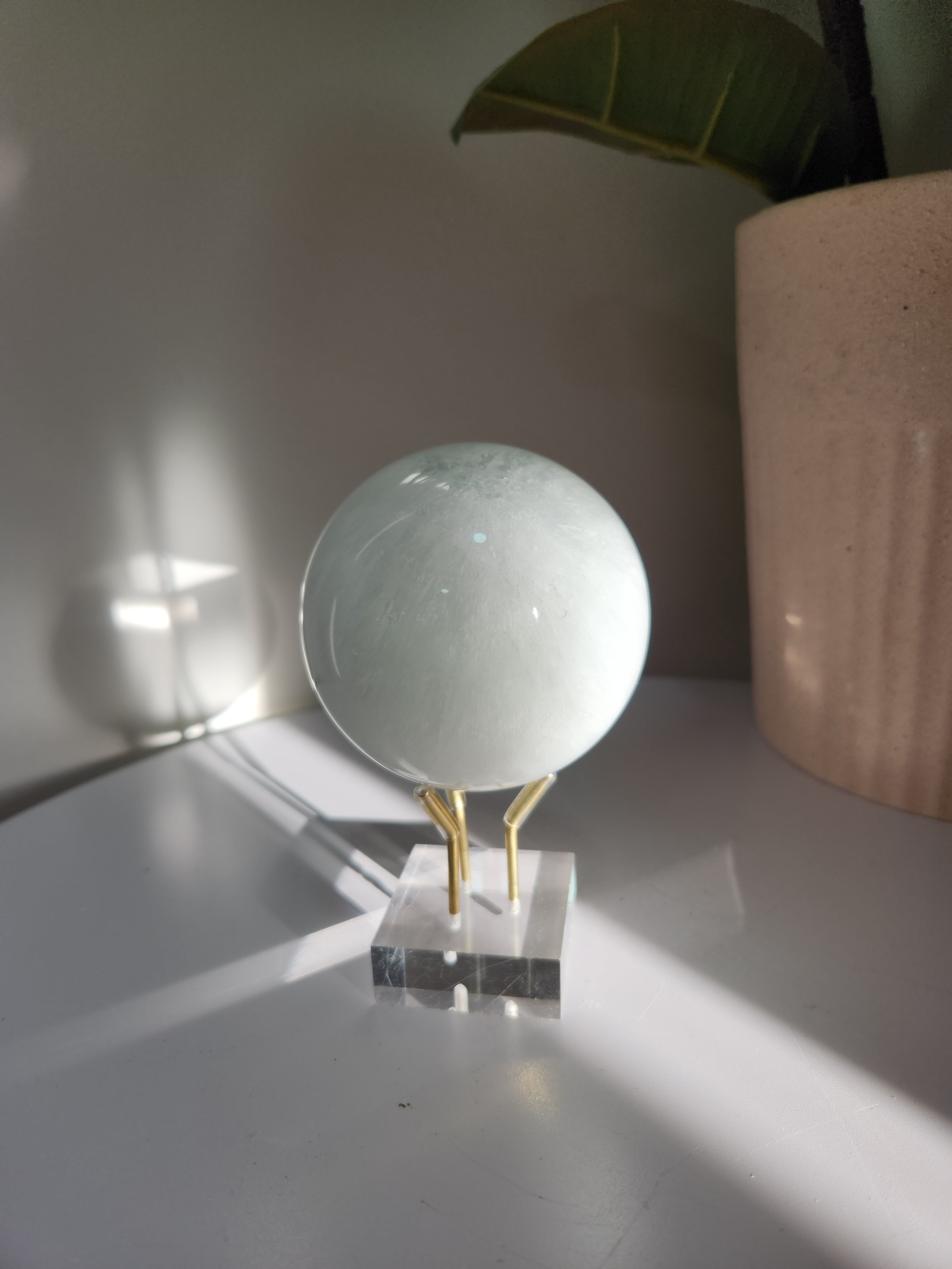 Fiberous Fluorite Sphere 001