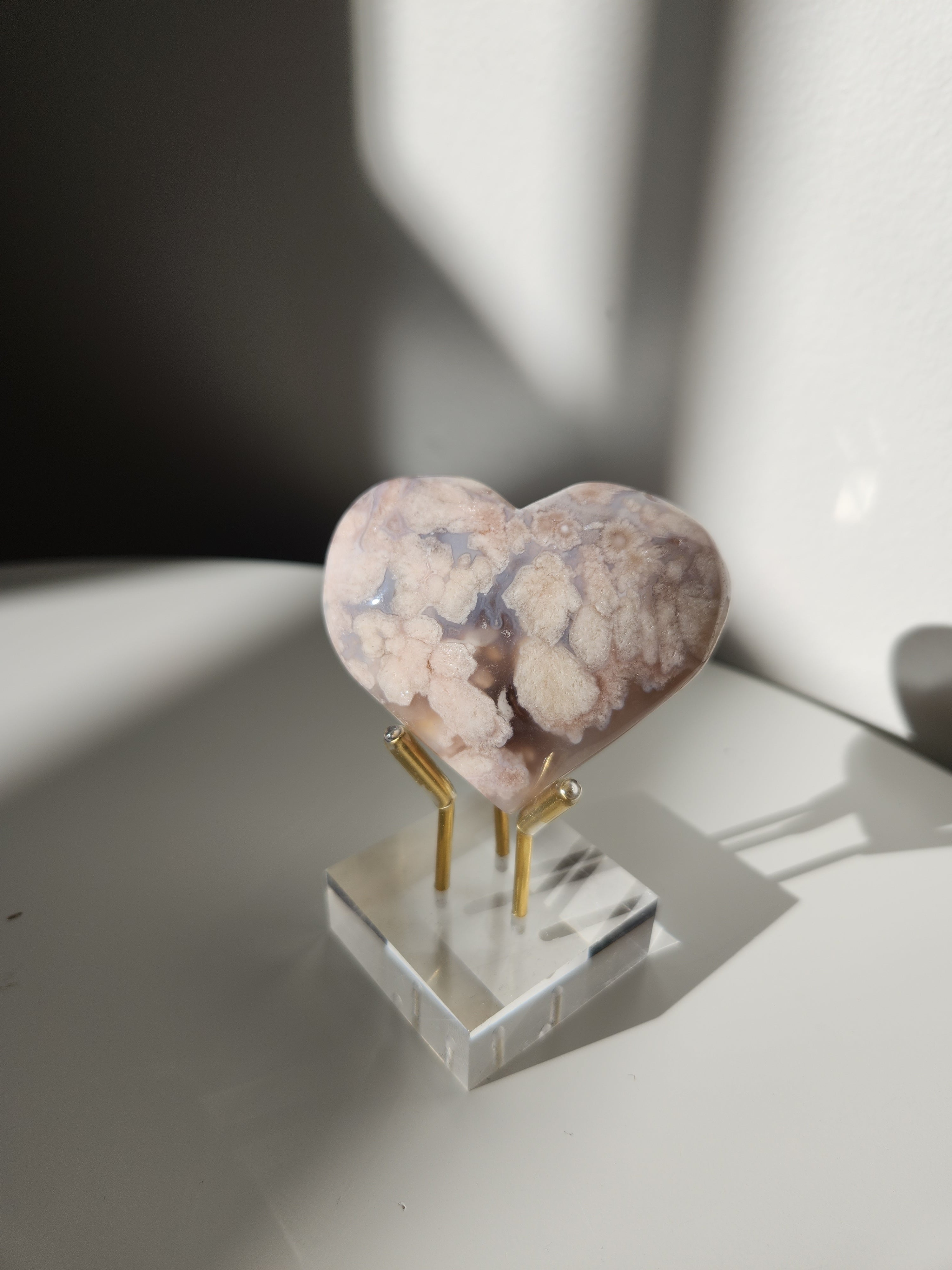 Flower Agate Heart 001