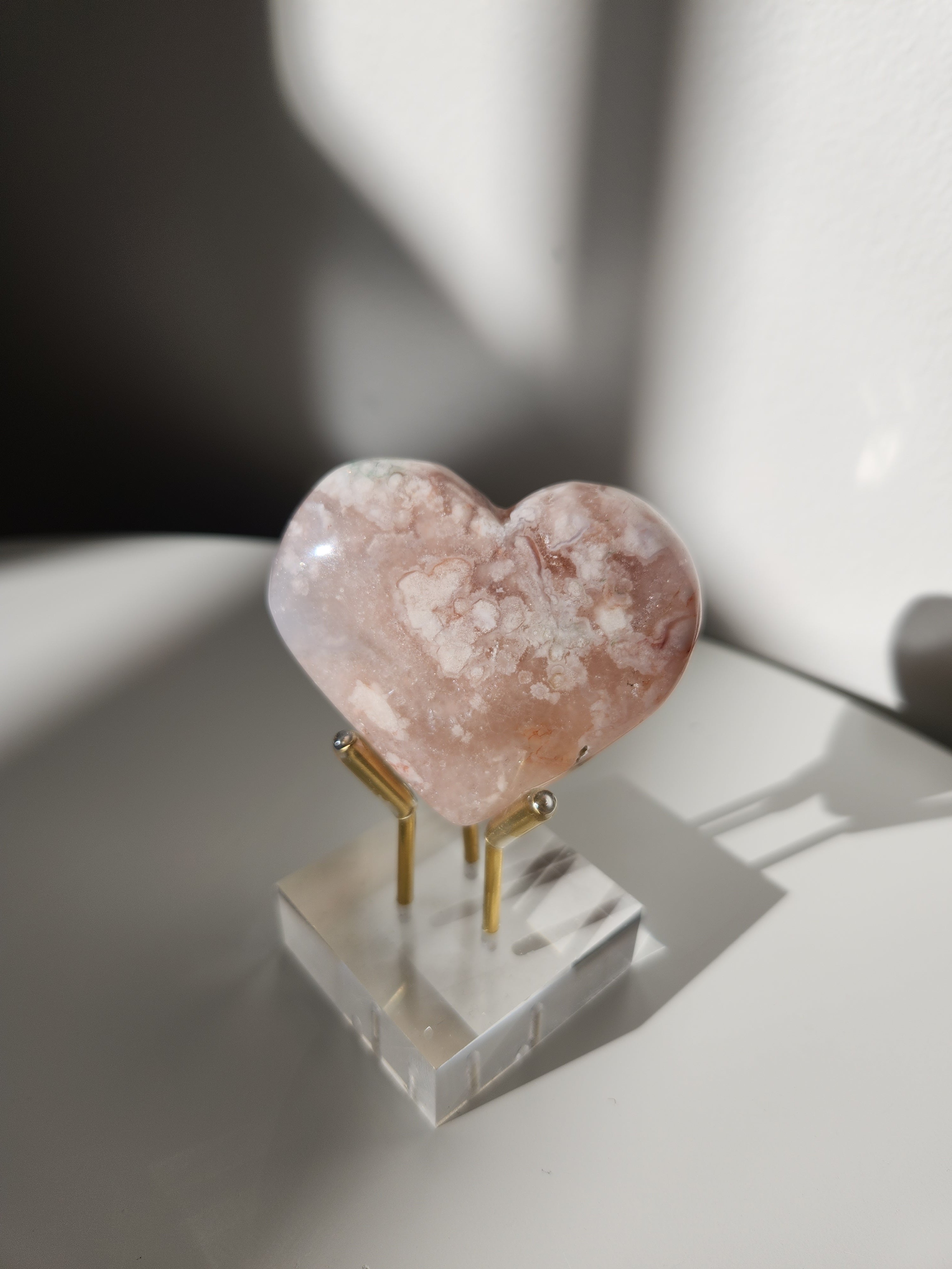 Flower Agate Heart 002