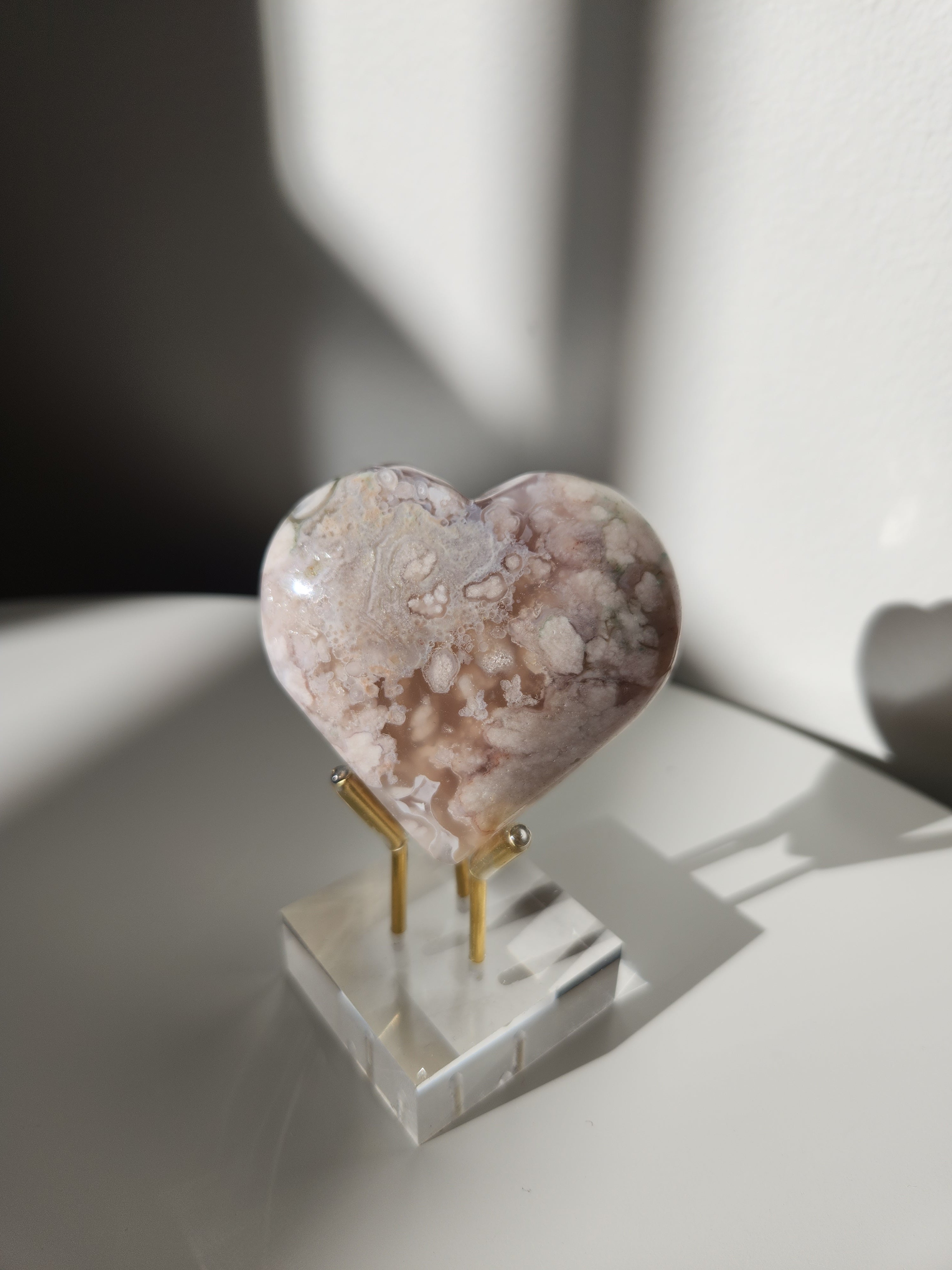 Flower Agate Heart 003