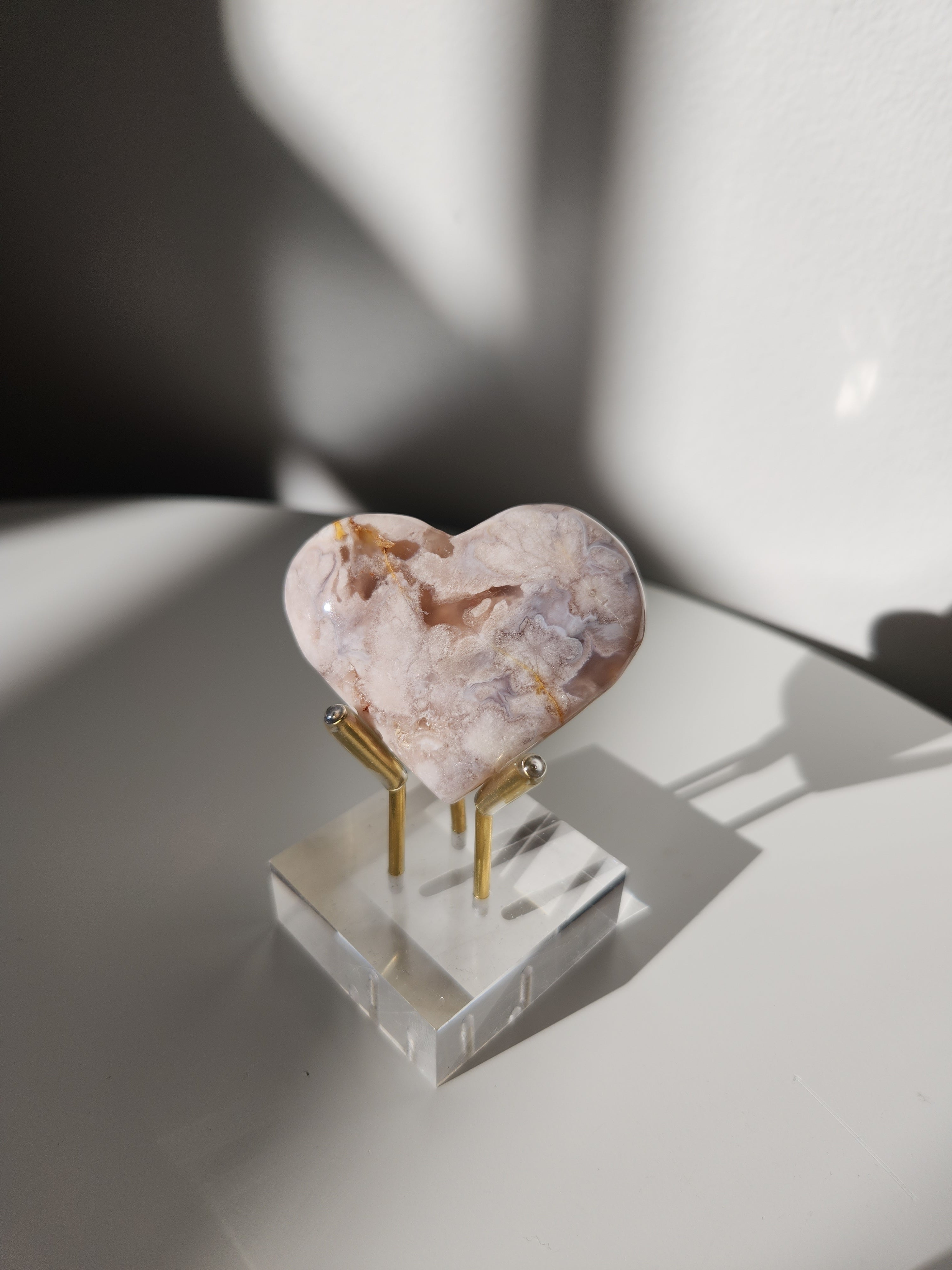 Flower Agate Heart 008
