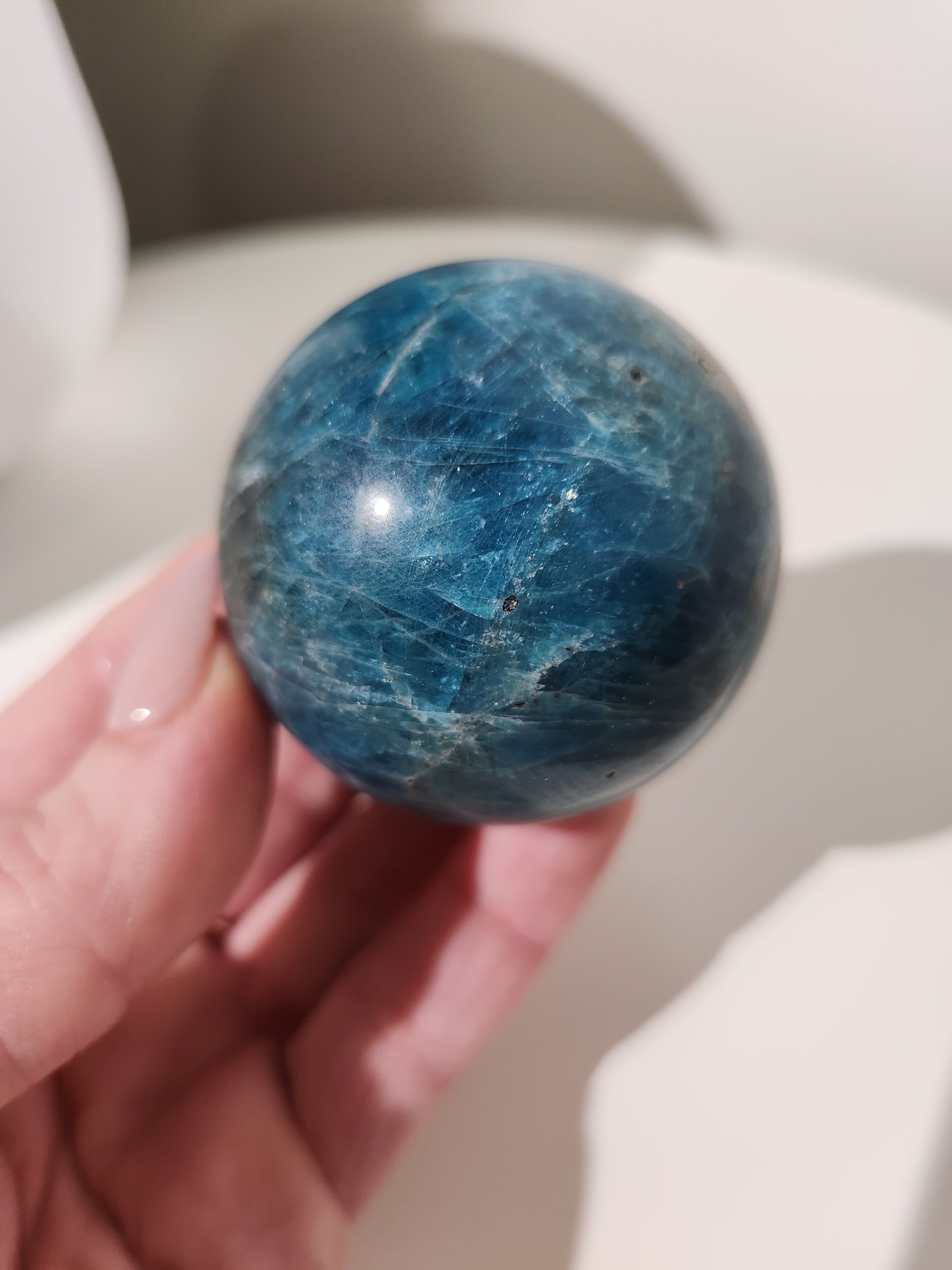 Blue Apatite Sphere 001