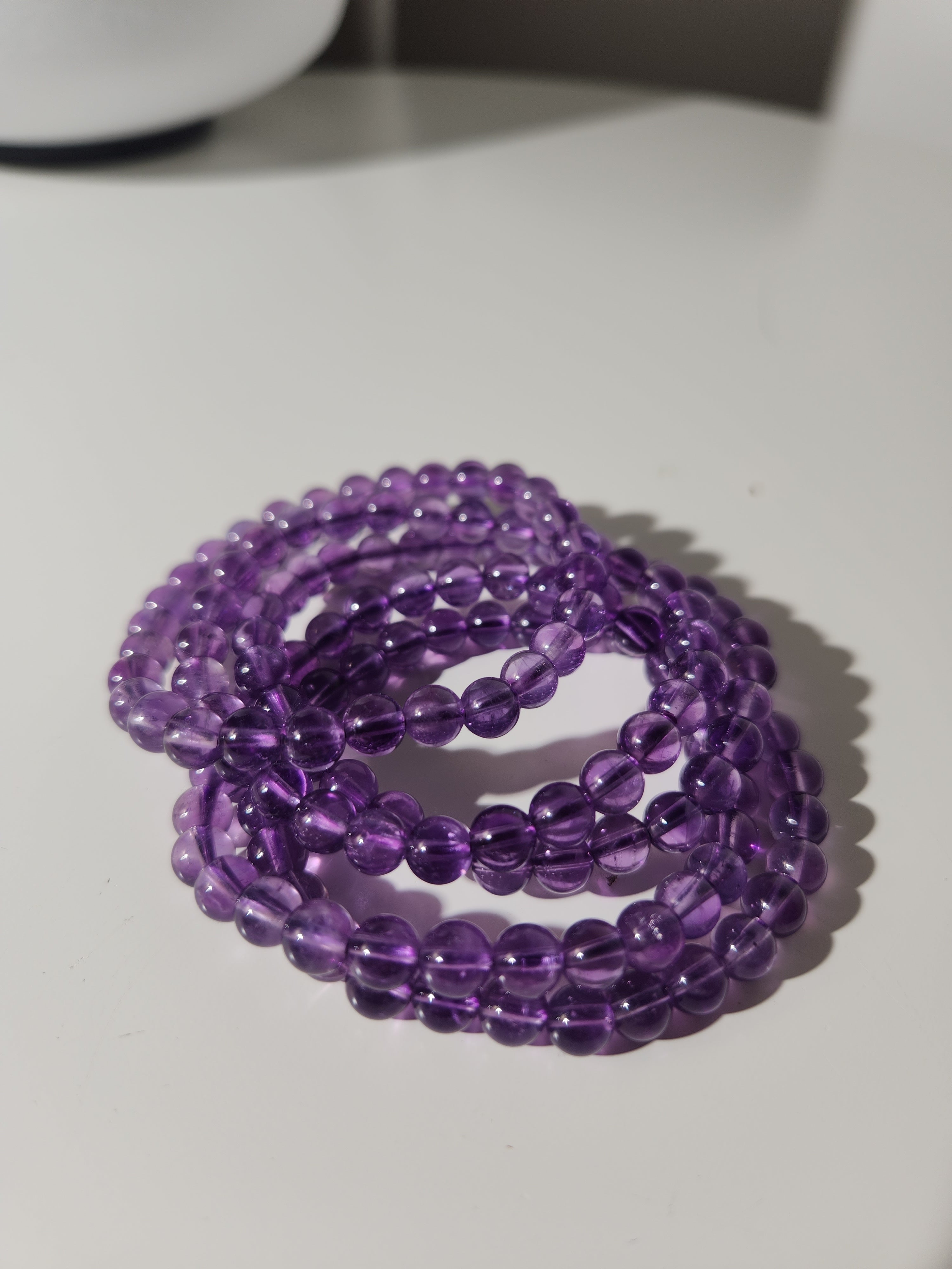 Amethyst Bead Bracelet | 6mm
