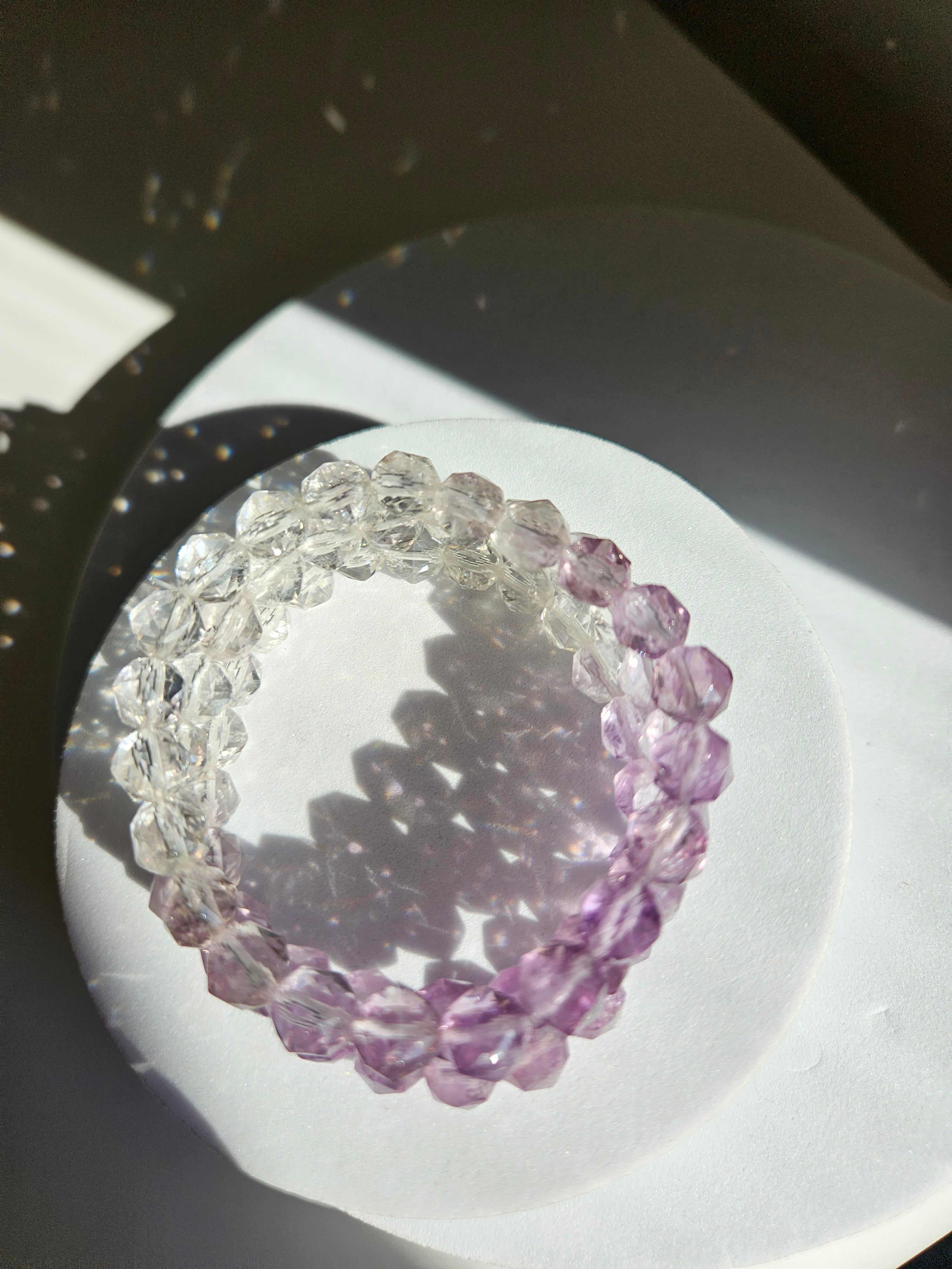 Ombre Amethyst Faceted Bracelet | 8mm