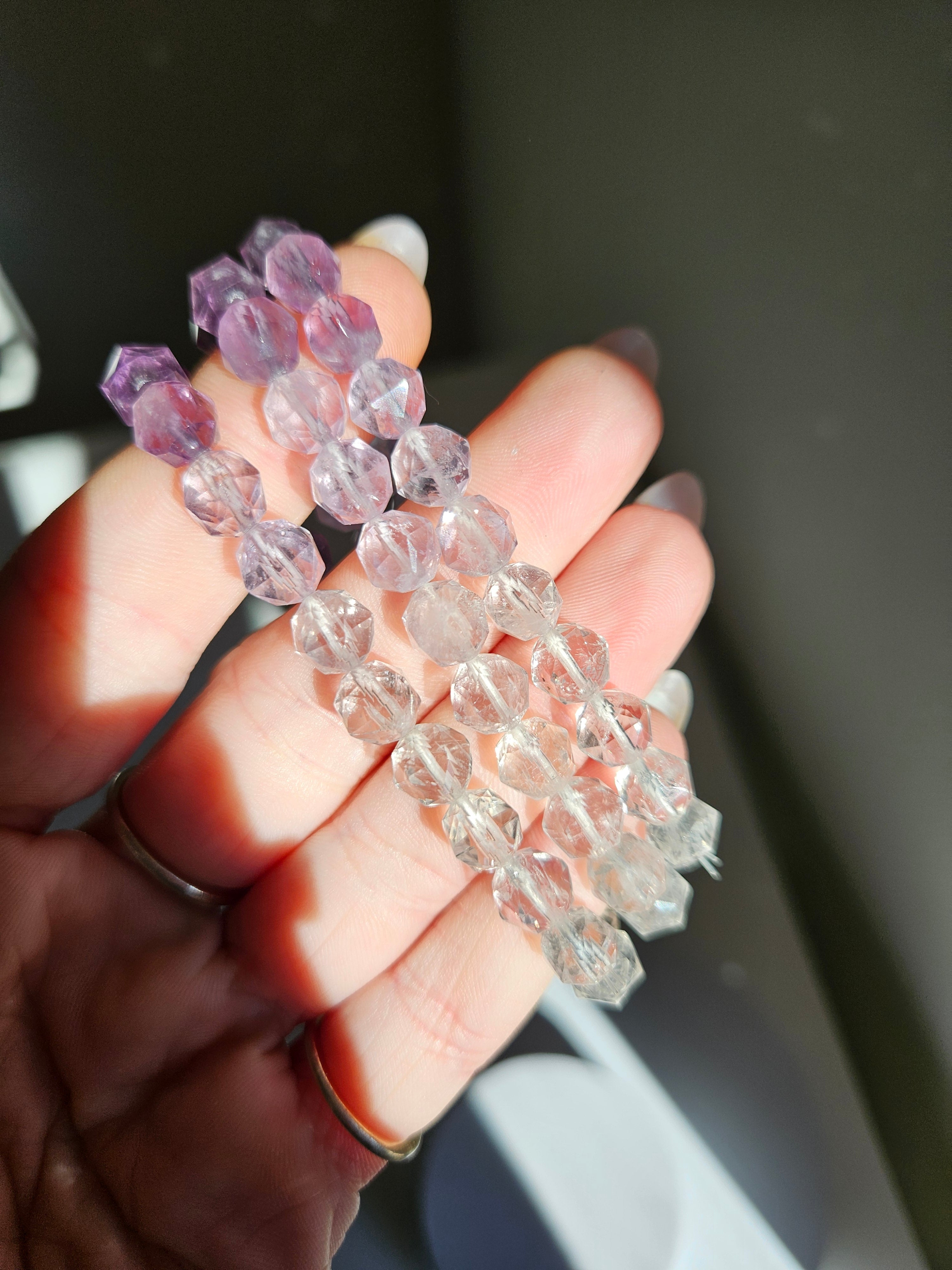 Ombre Amethyst Faceted Bracelet | 8mm