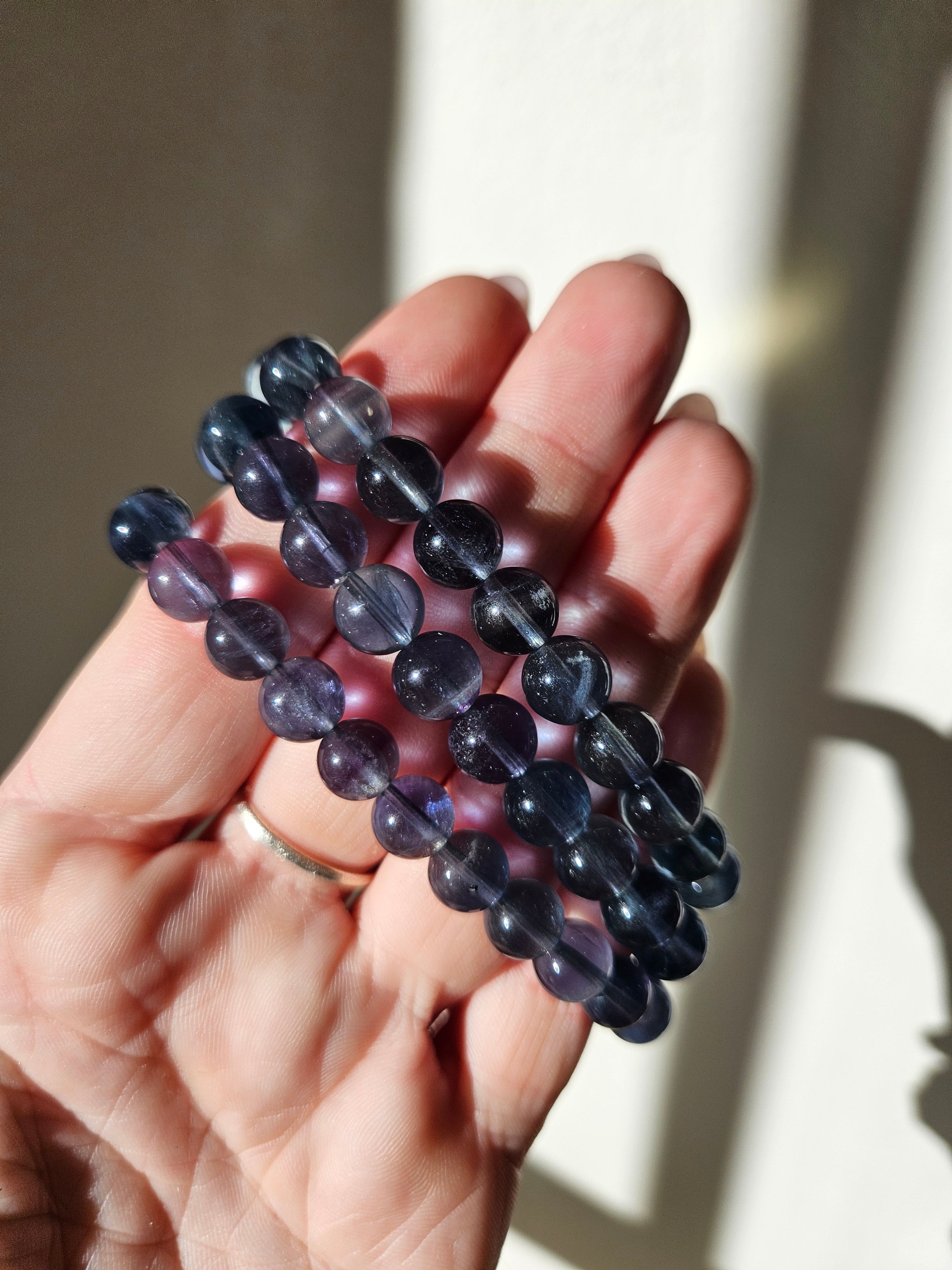 Teal Fluorite Bead Bracelet | 8.5mm