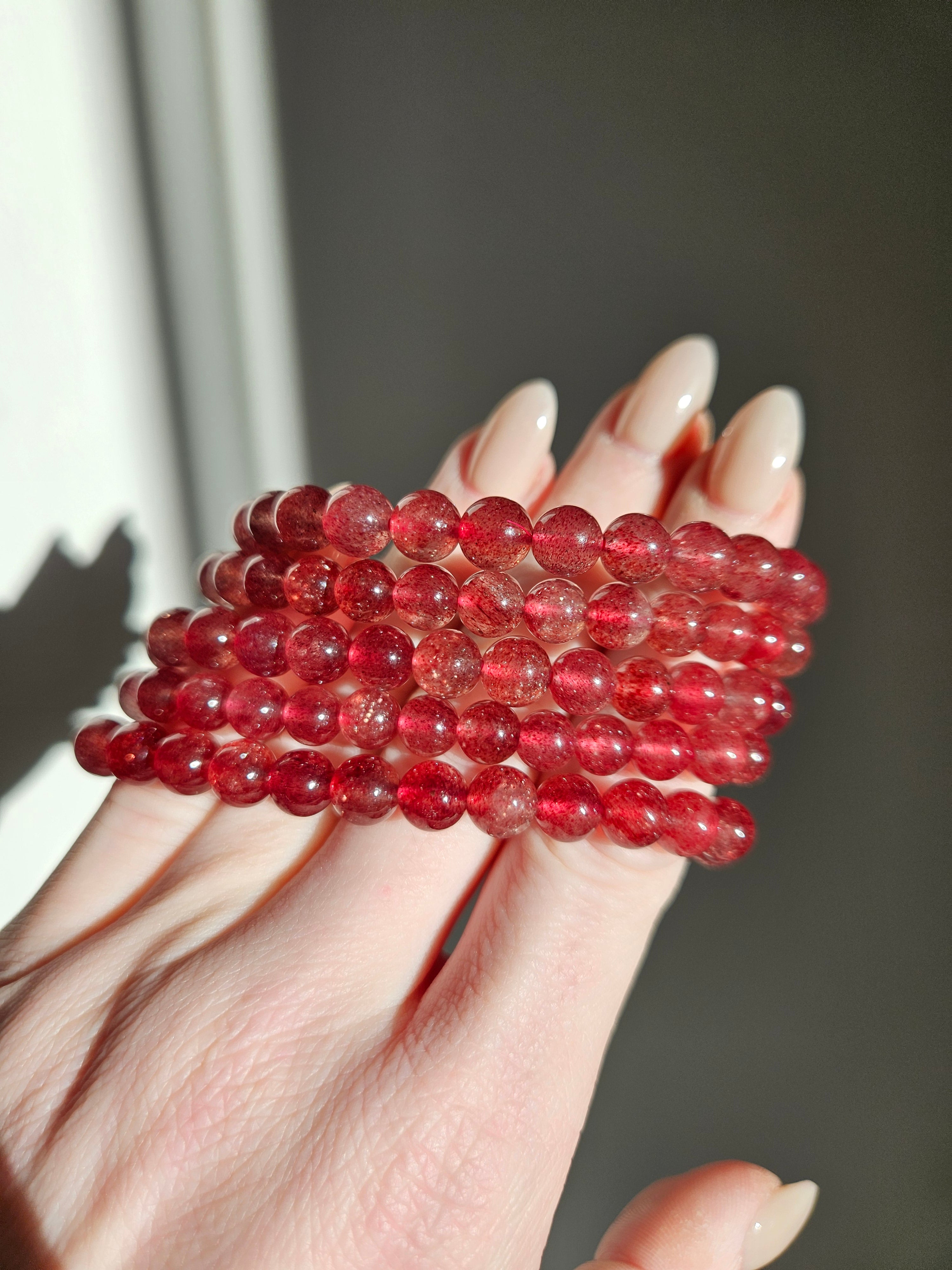 Strawberry Quartz Bracelet | 7mm