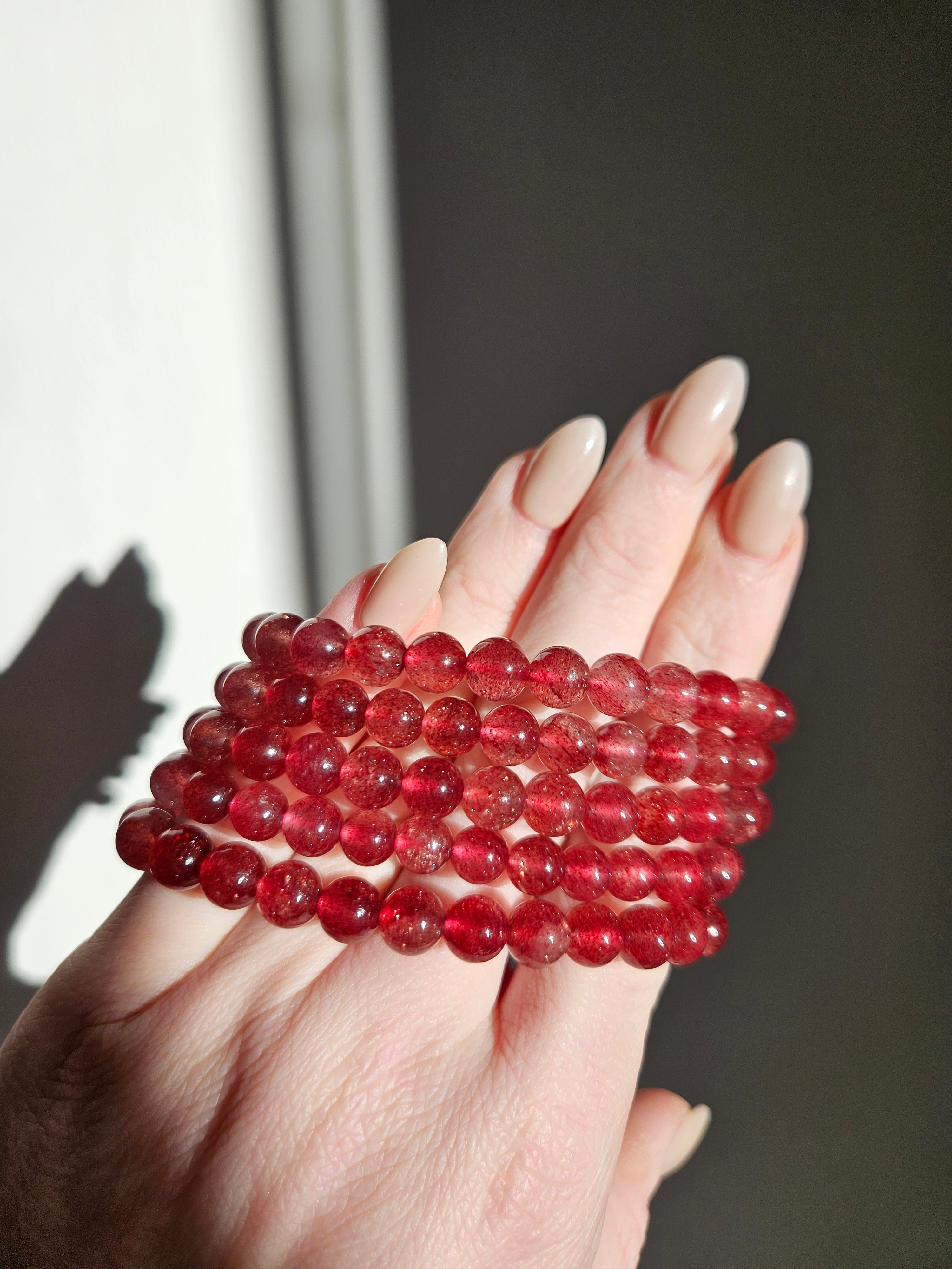 Strawberry Quartz Bracelet | 7mm