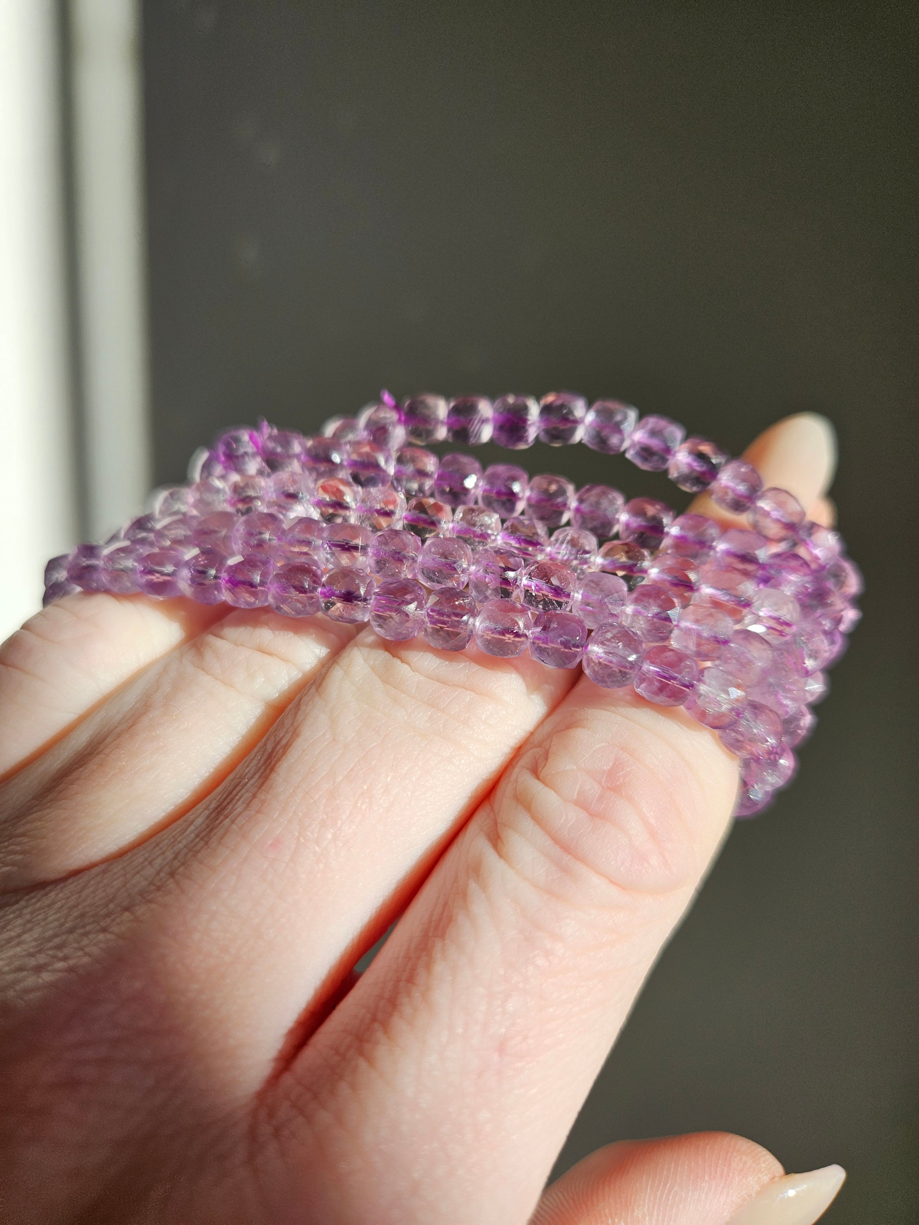 Amethyst Faceted bracelet | 5mm runs small