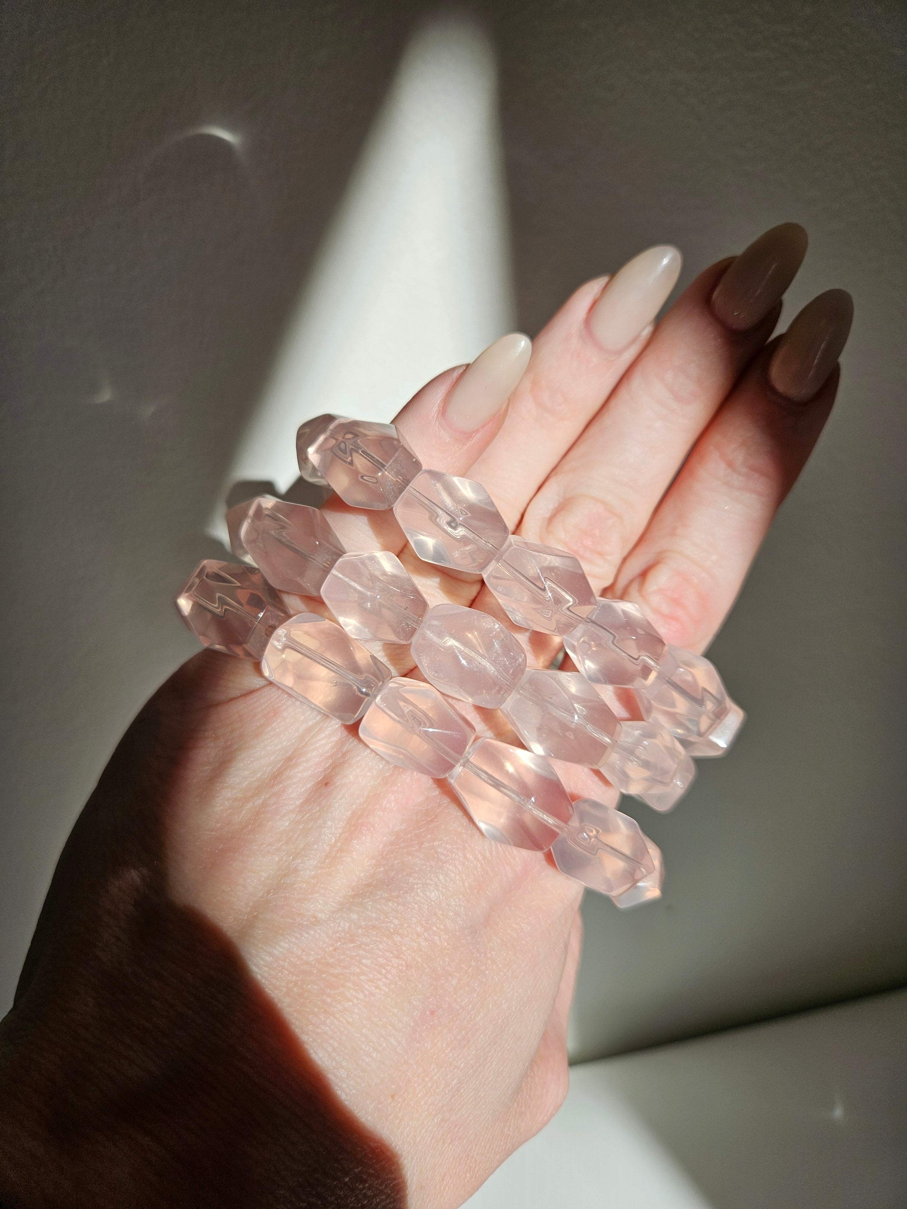 Rose Quartz Largr Freeform Bracelet