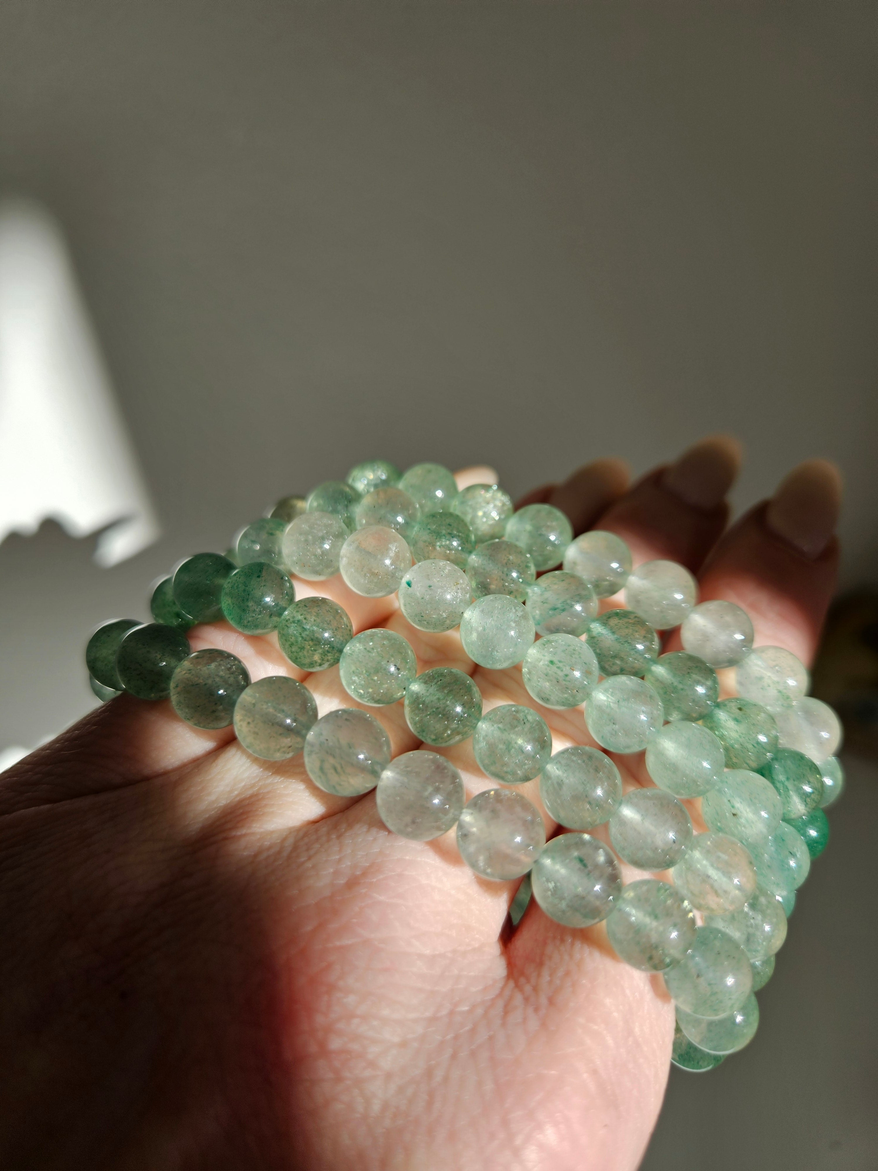 Gradient Green Strawberry Quartz Bracelet | 8mm