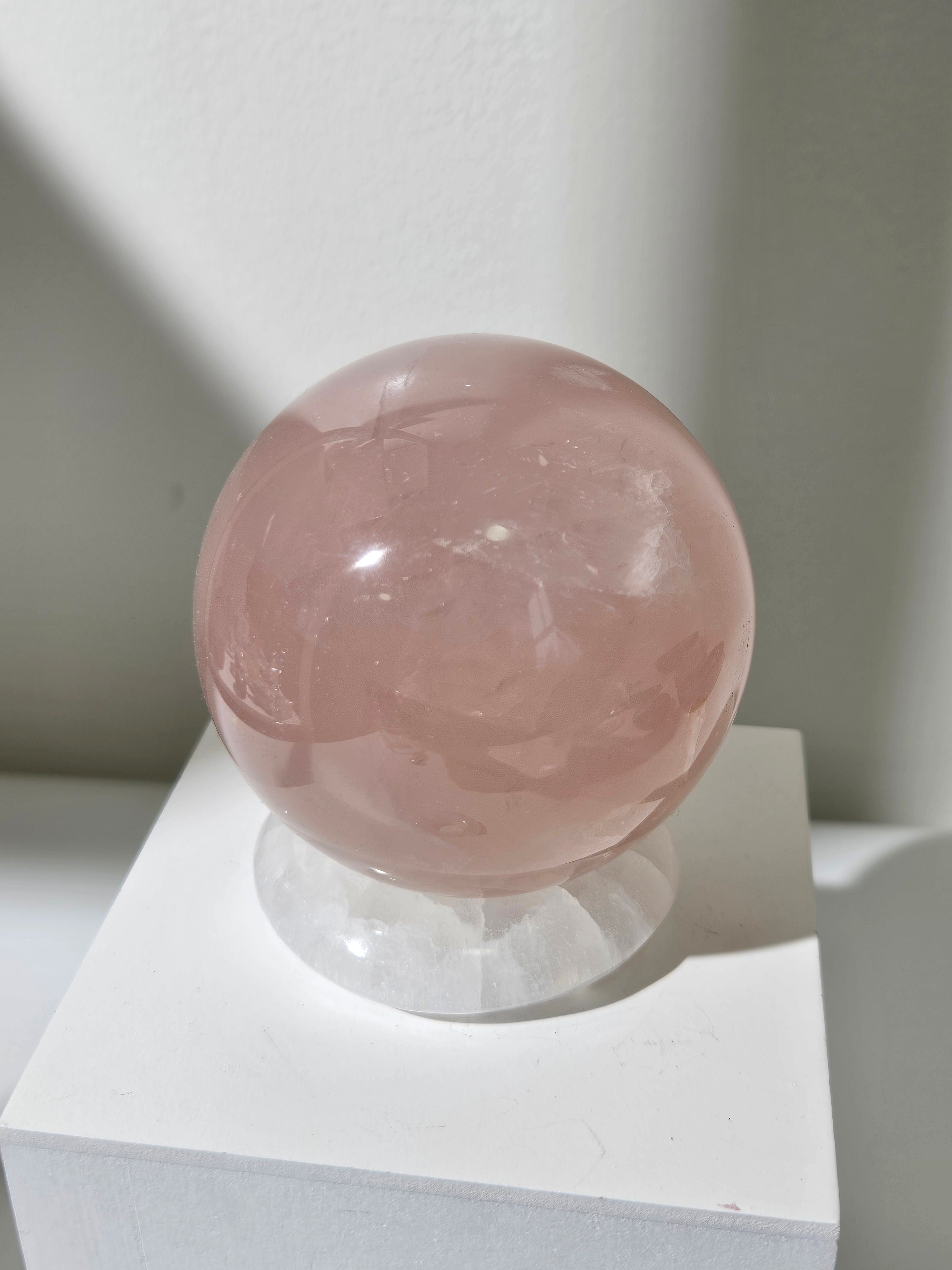 Selenite Donut Sphere Stand