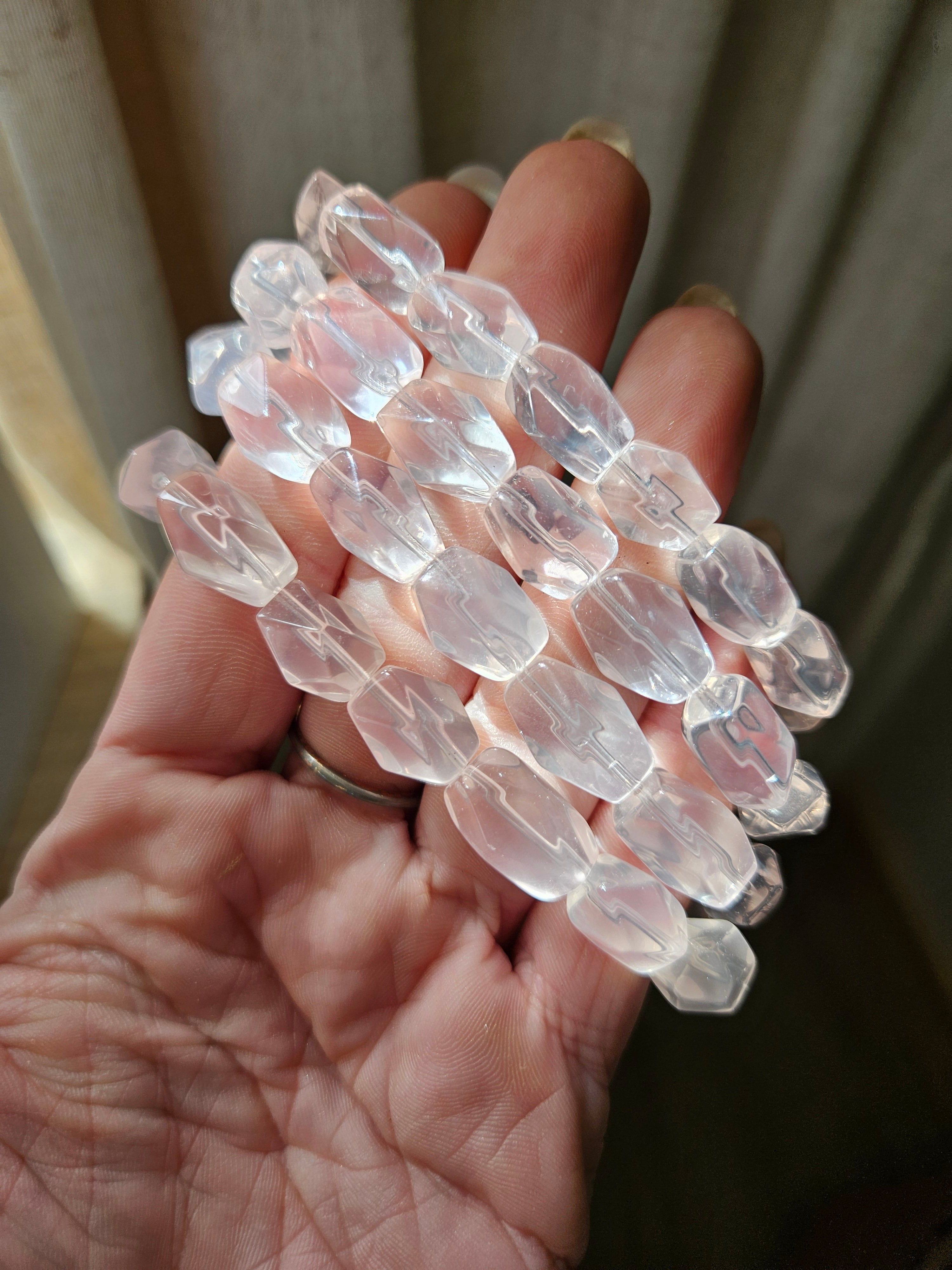 Rose Quartz small Freeform Bracelet