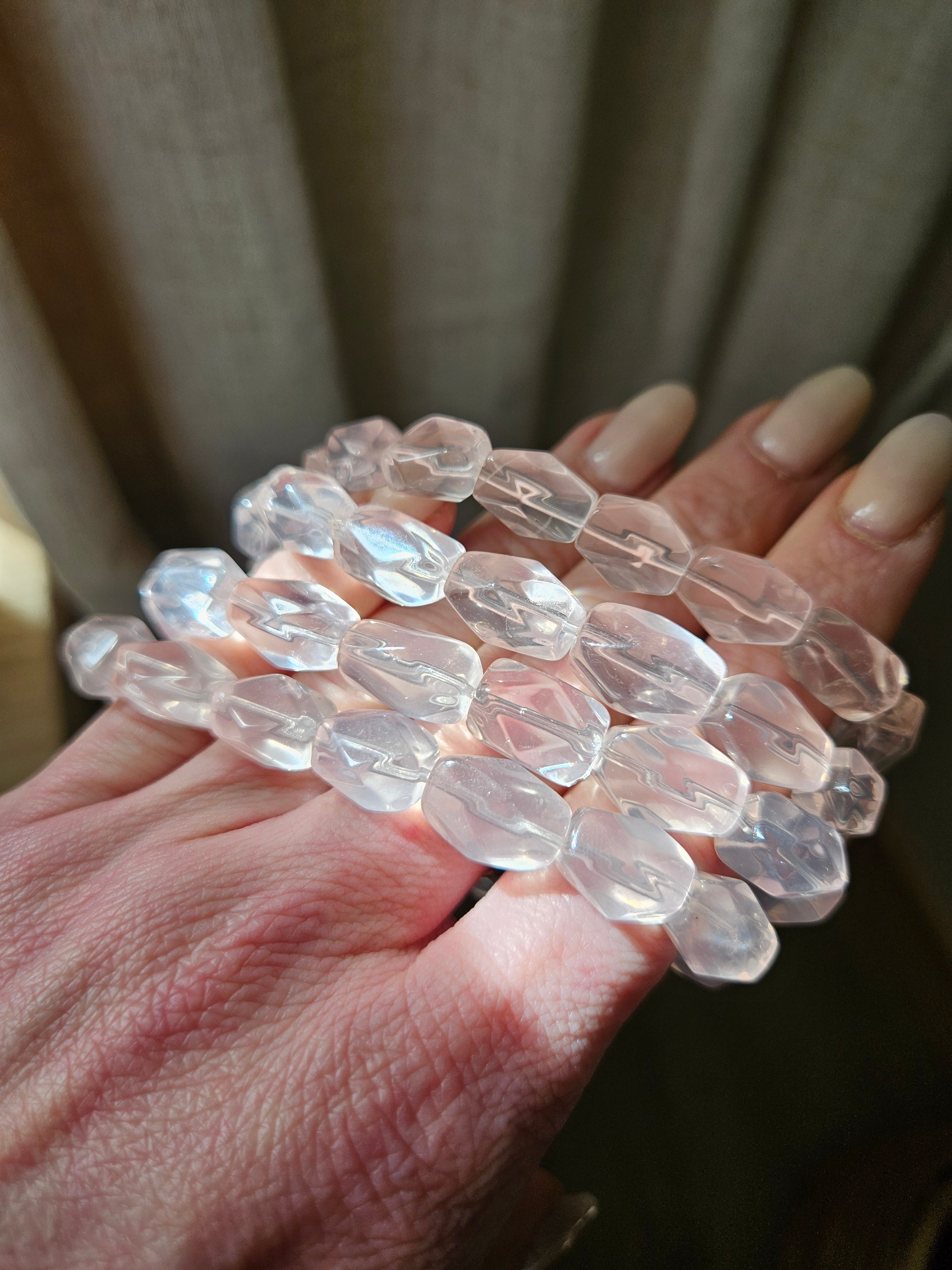Rose Quartz small Freeform Bracelet