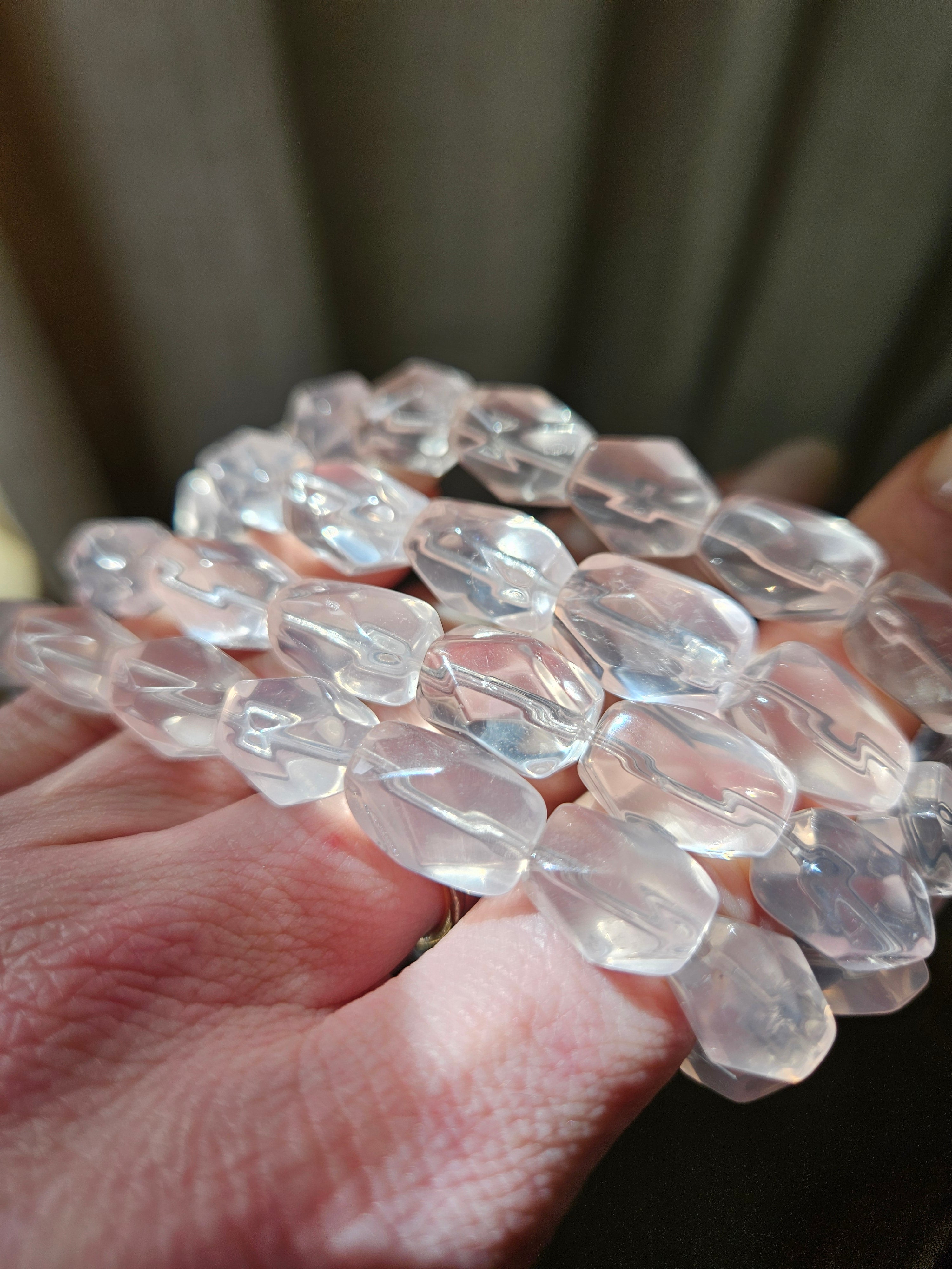 Rose Quartz small Freeform Bracelet