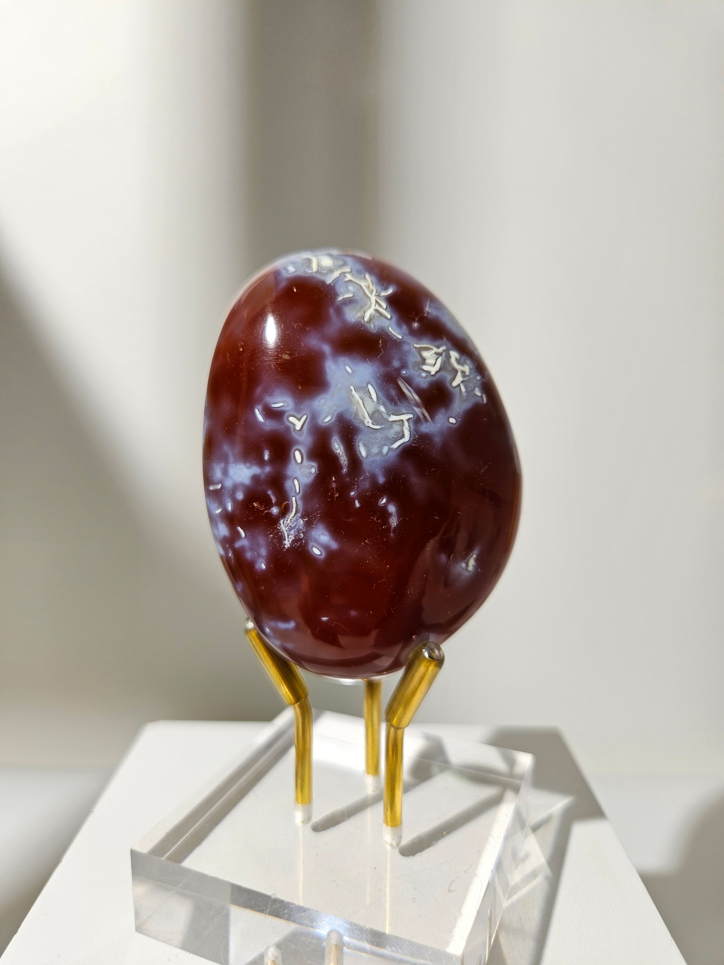 Orca agate x Carnelian Palmstone 016