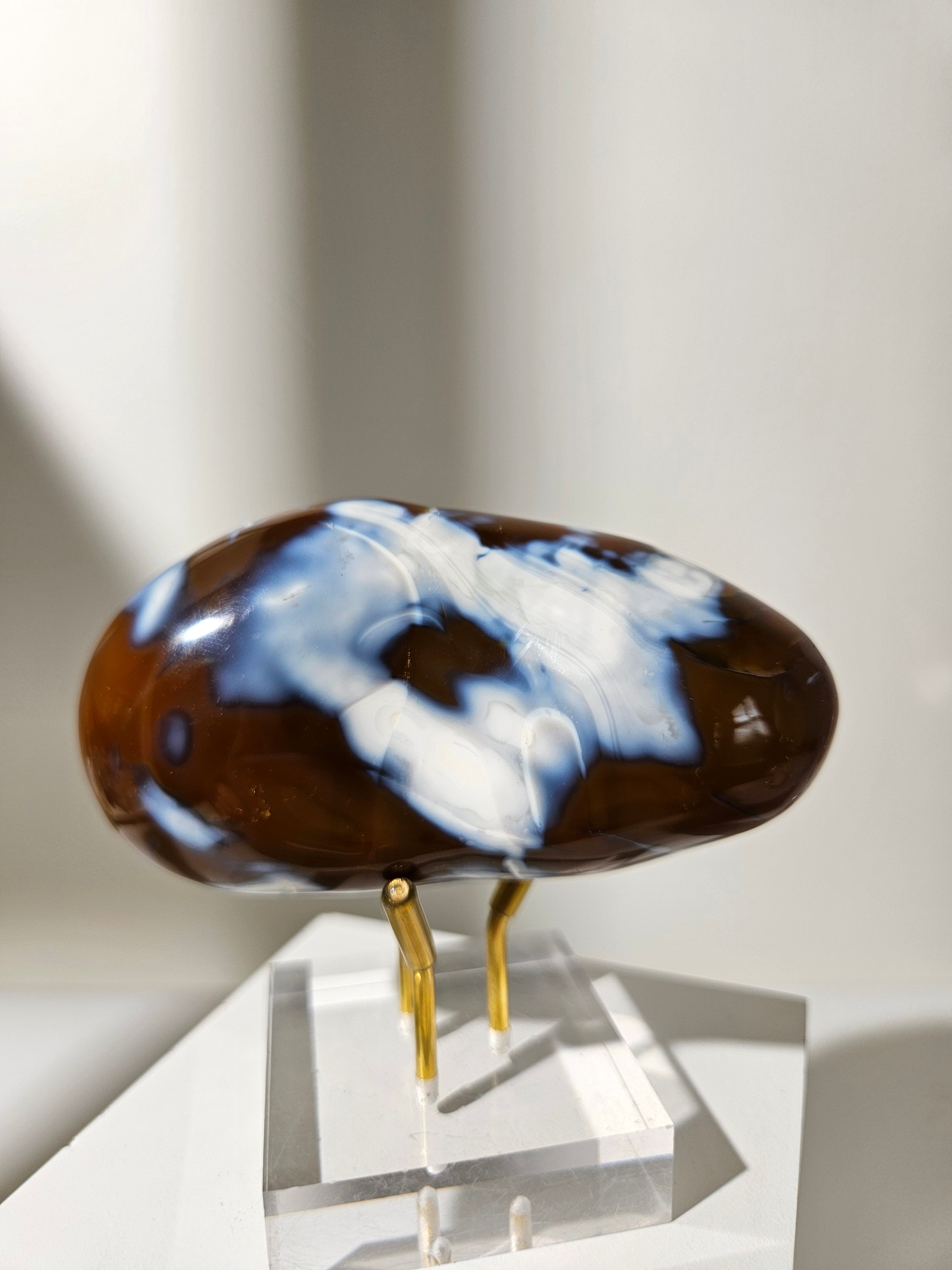 Orca agate x Carnelian Palmstone 017
