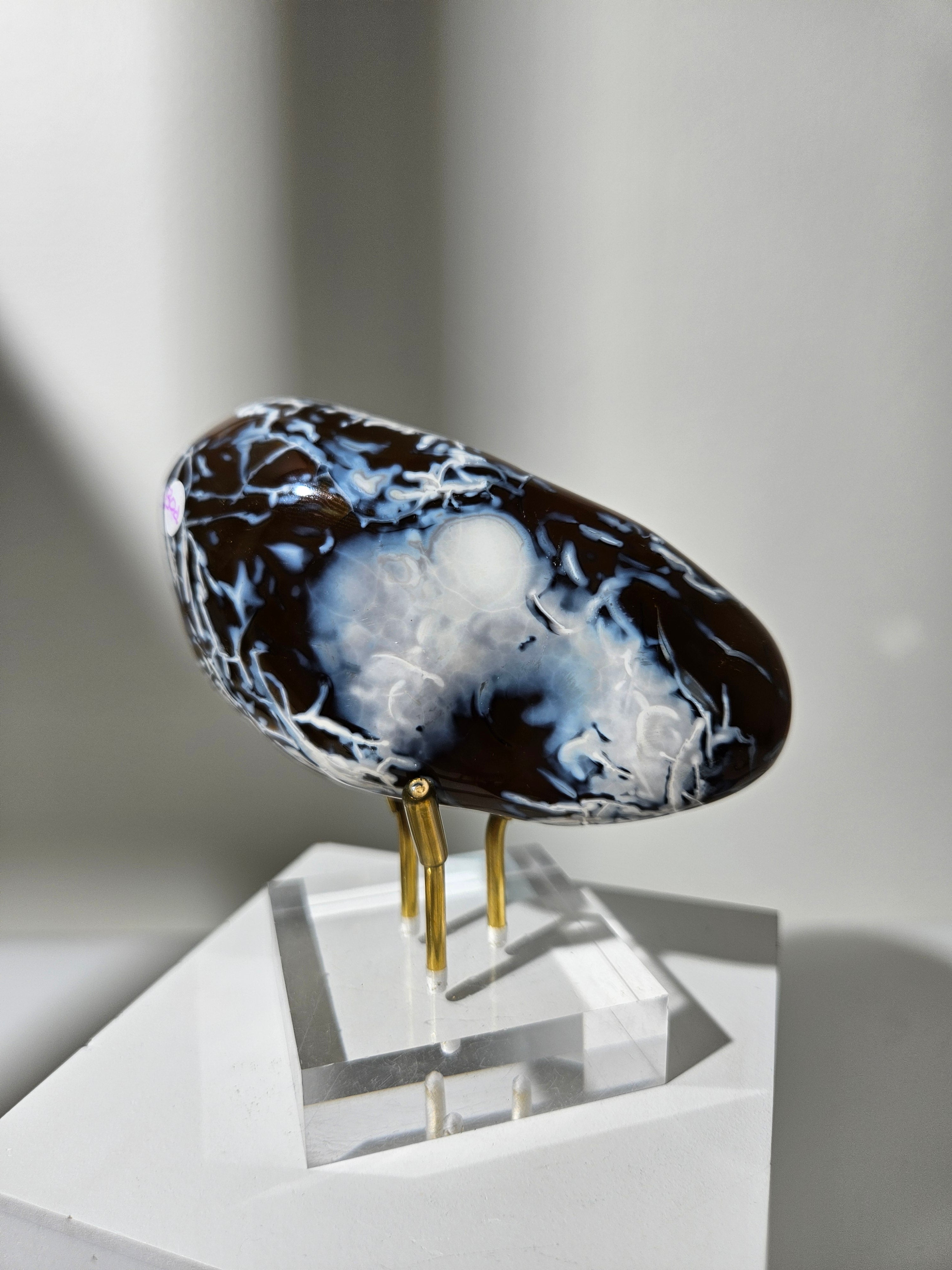 Orca agate x Carnelian Palmstone 017