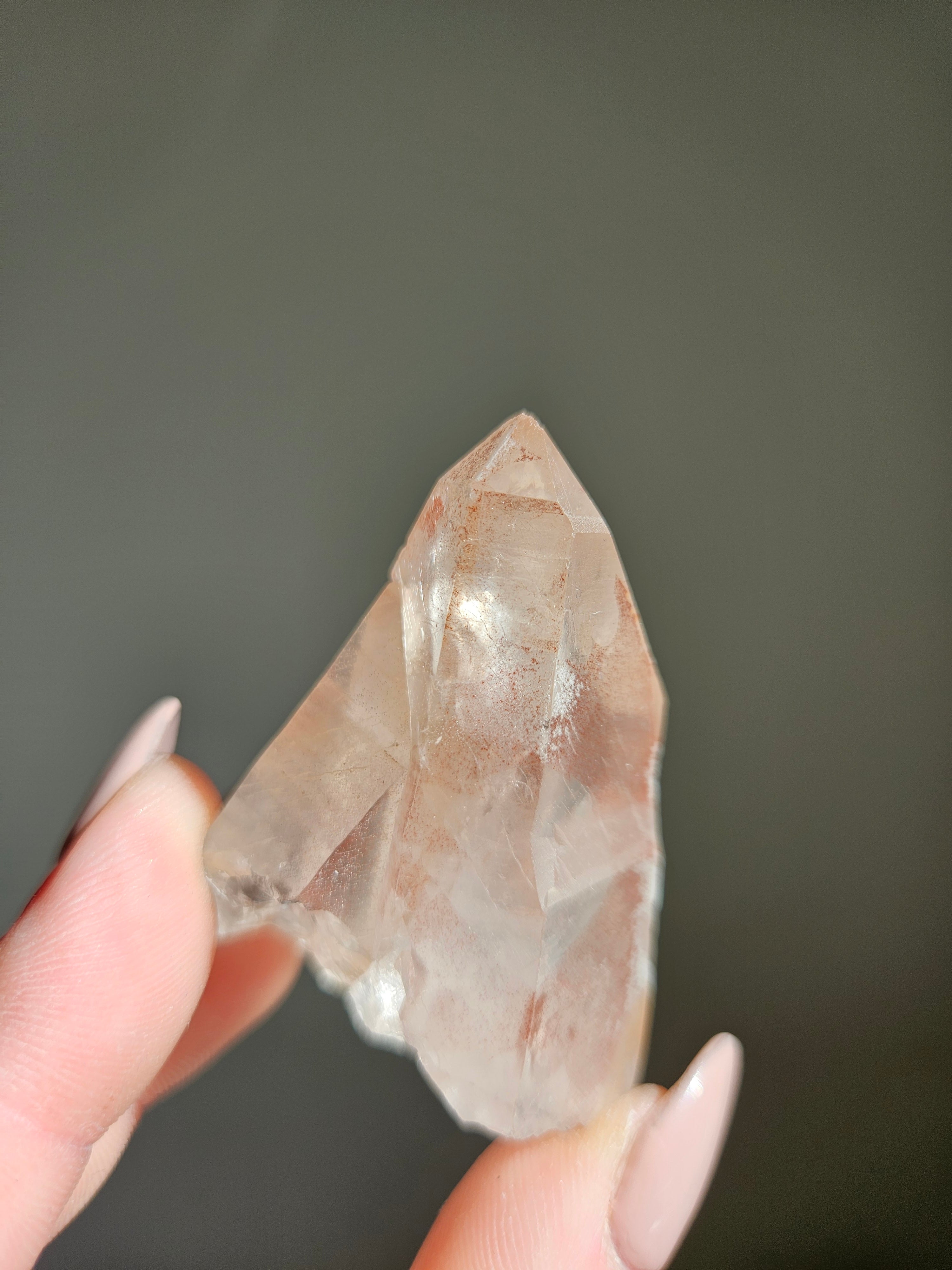 Pink Lemurian Quartz Point 004