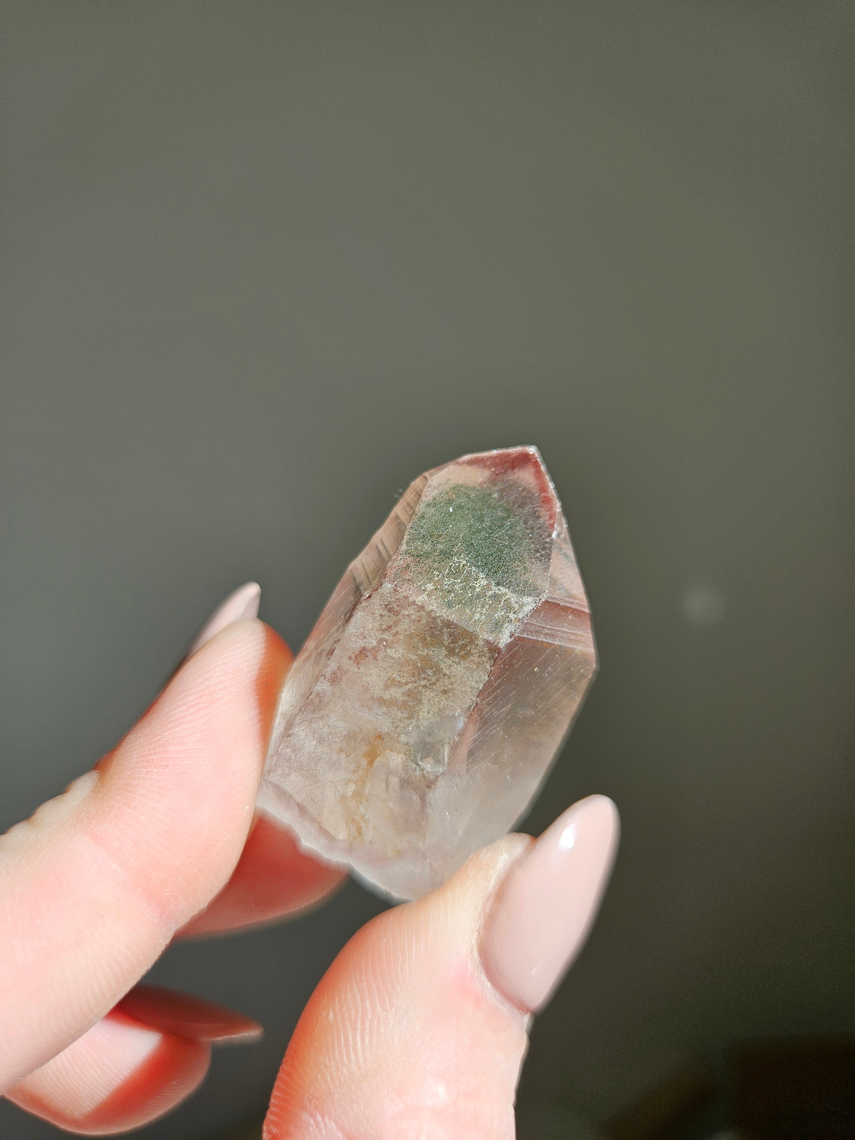 Pink Lemurian Quartz Point 008