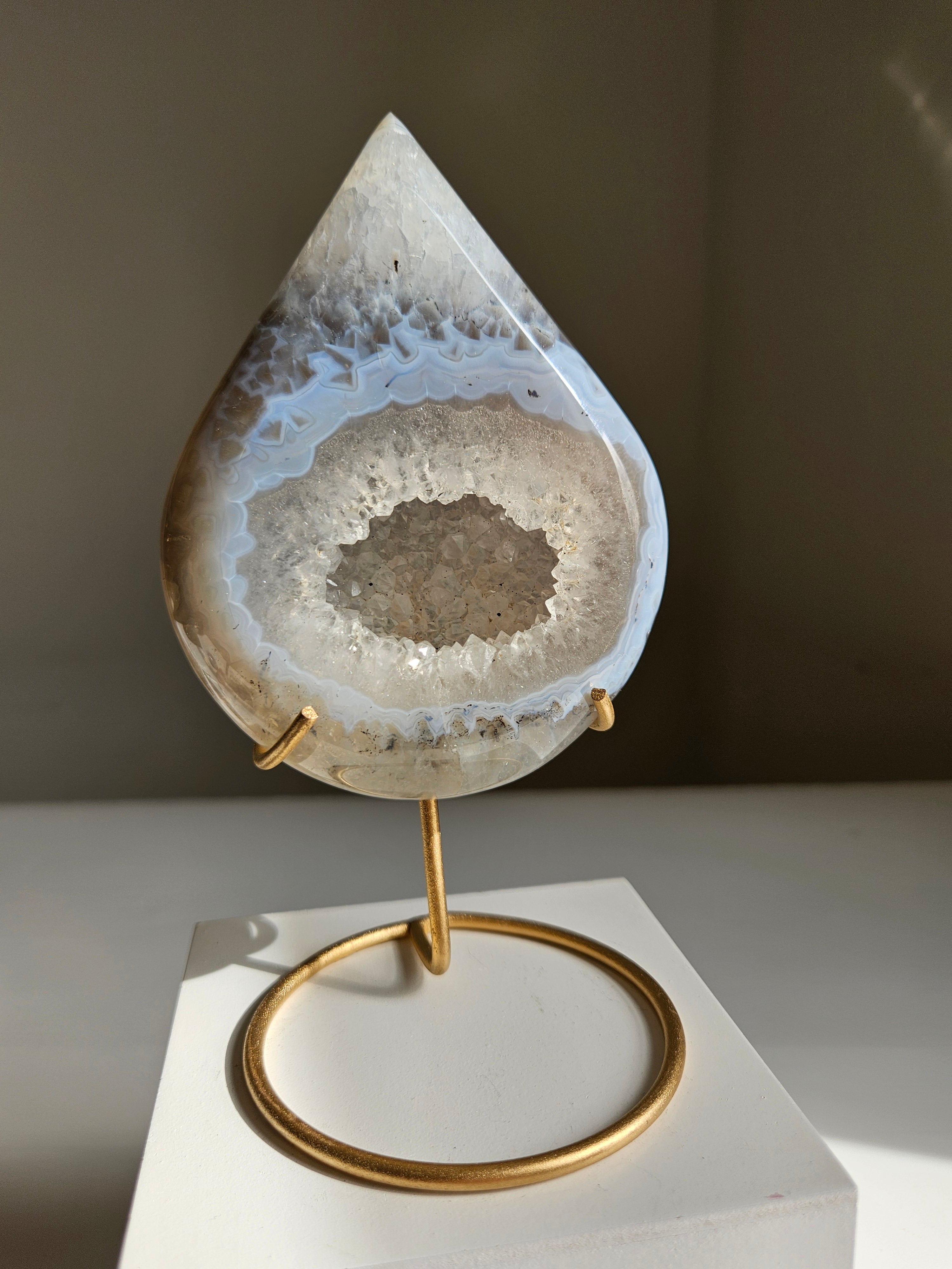 Druzy Agate Teardrop 001