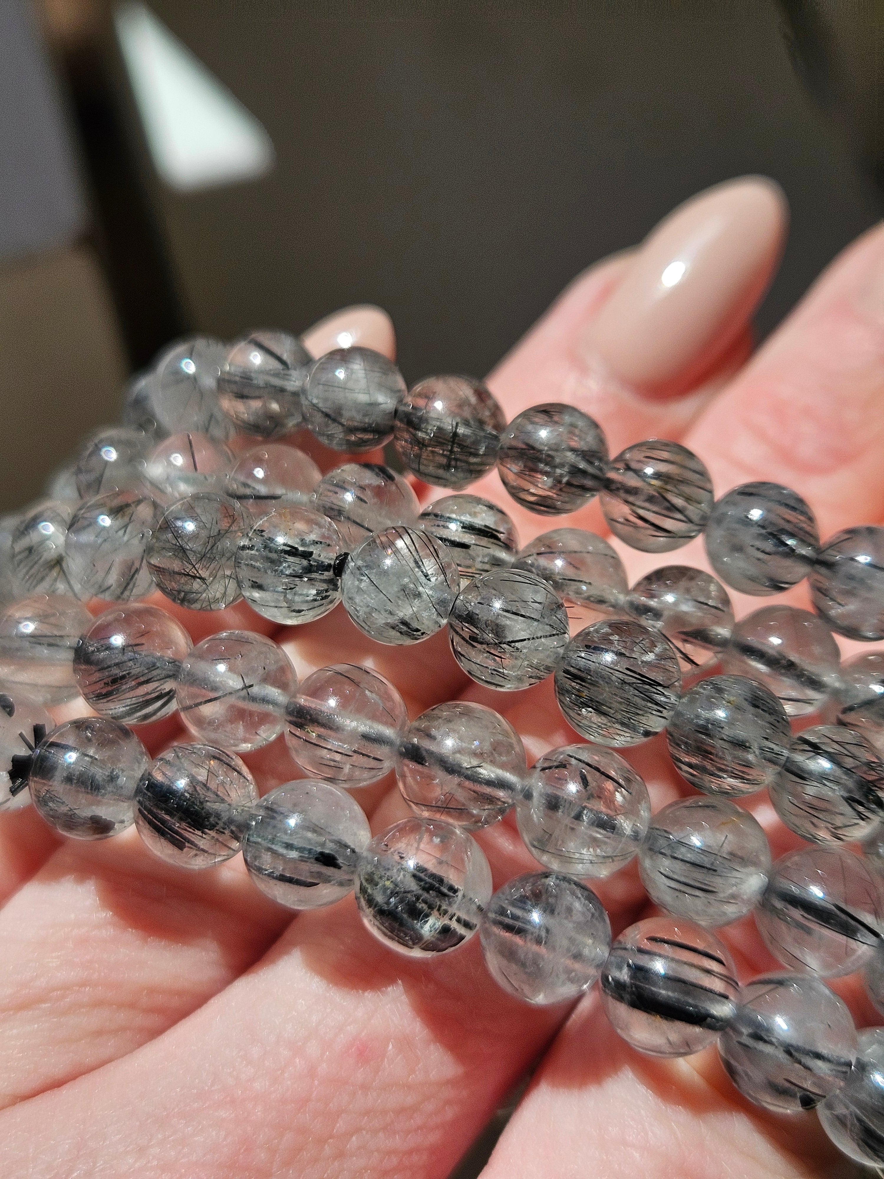Tourmaline in Quartz bracelet | 7mm