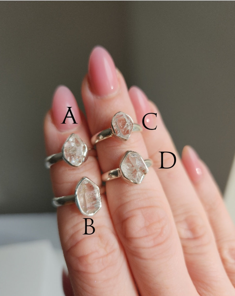 Herkimer Diamond Rings | Size 6