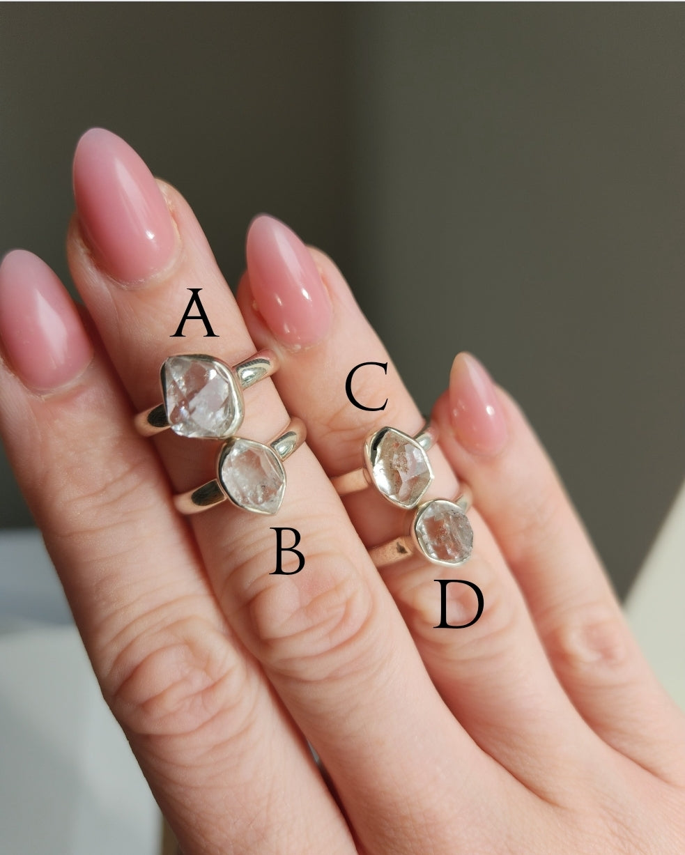Herkimer Diamond Rings | Size 7