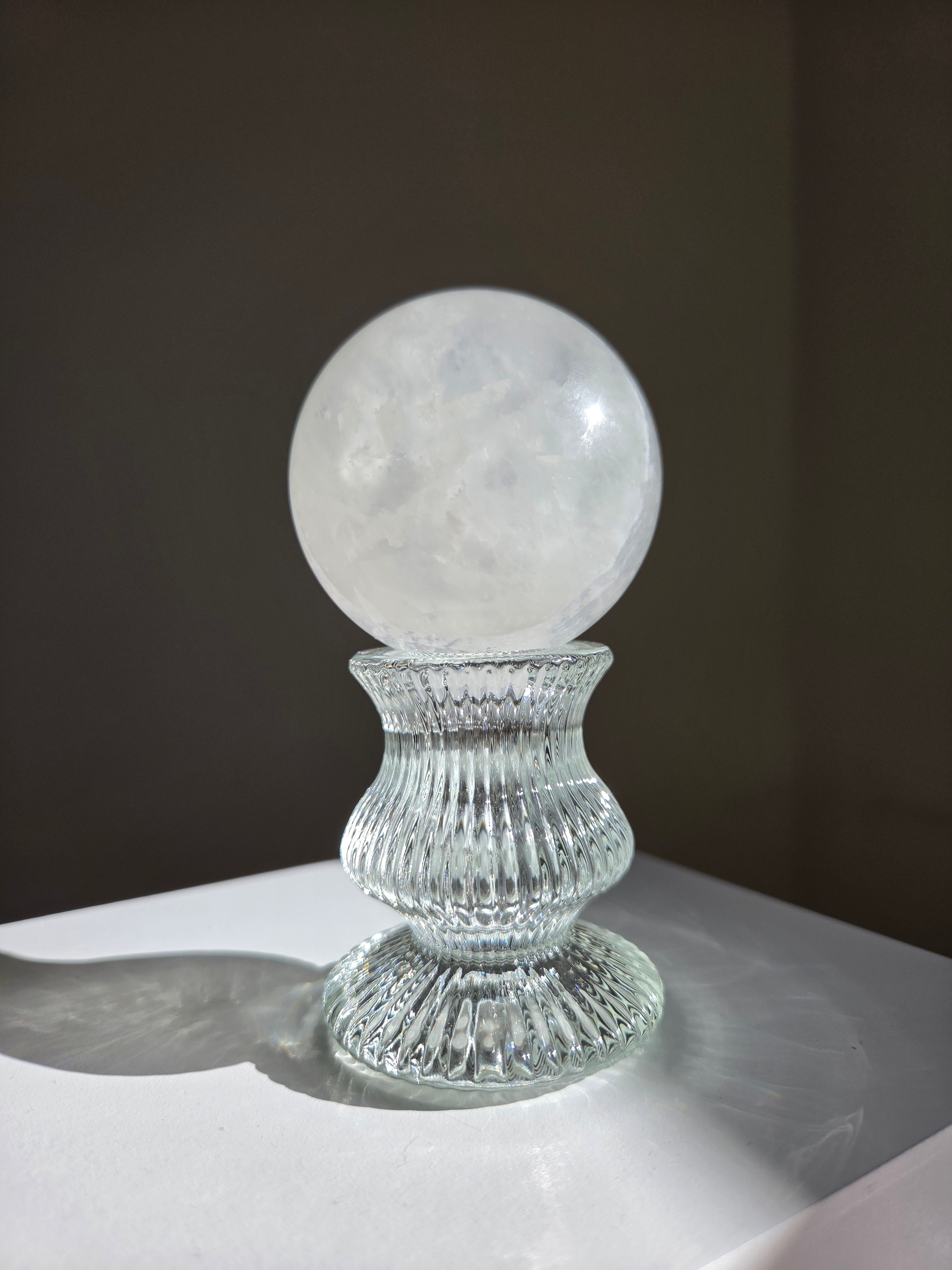 White Fluorite Sphere 002