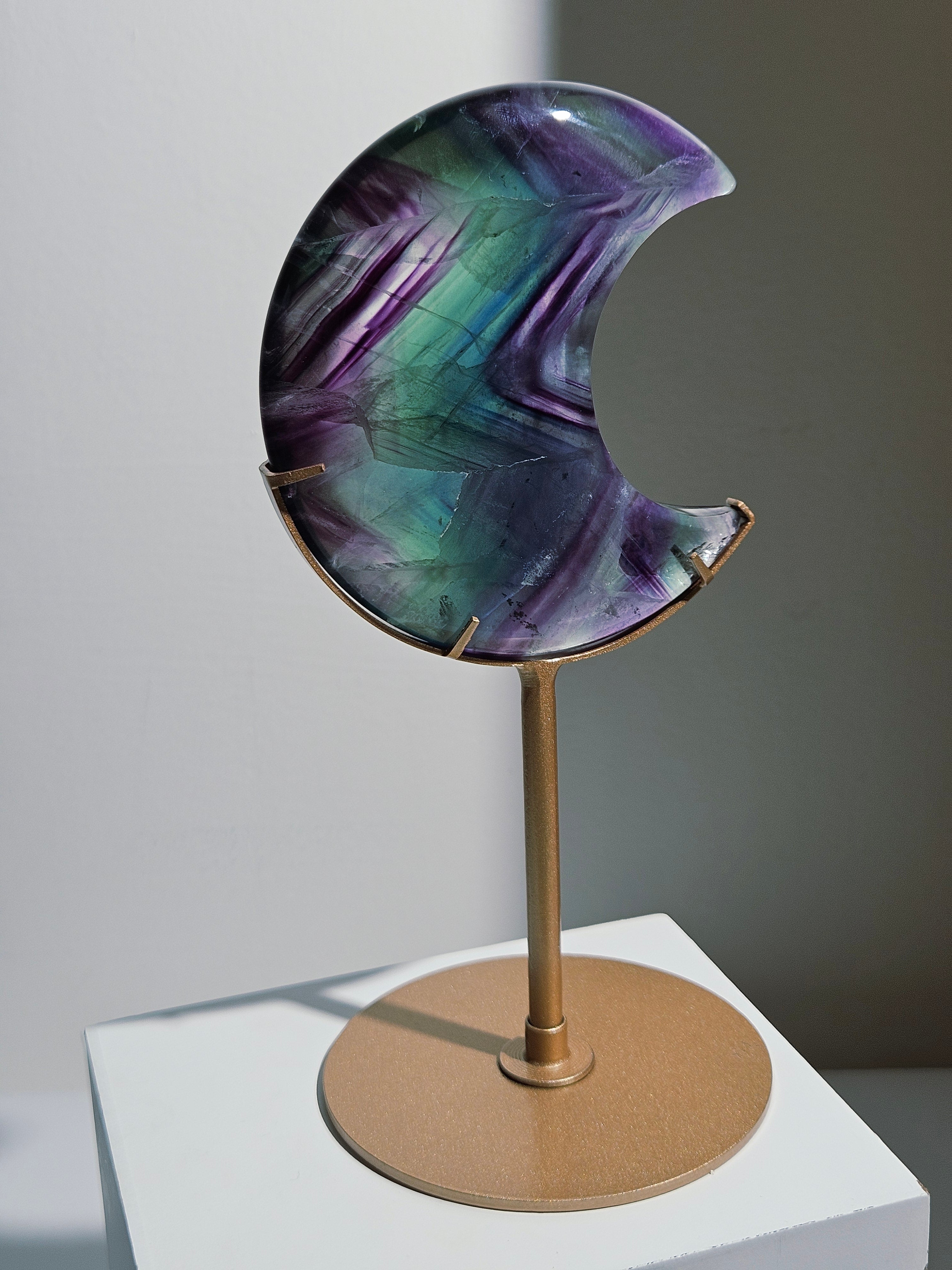 Rainbow Fluorite Moon 003