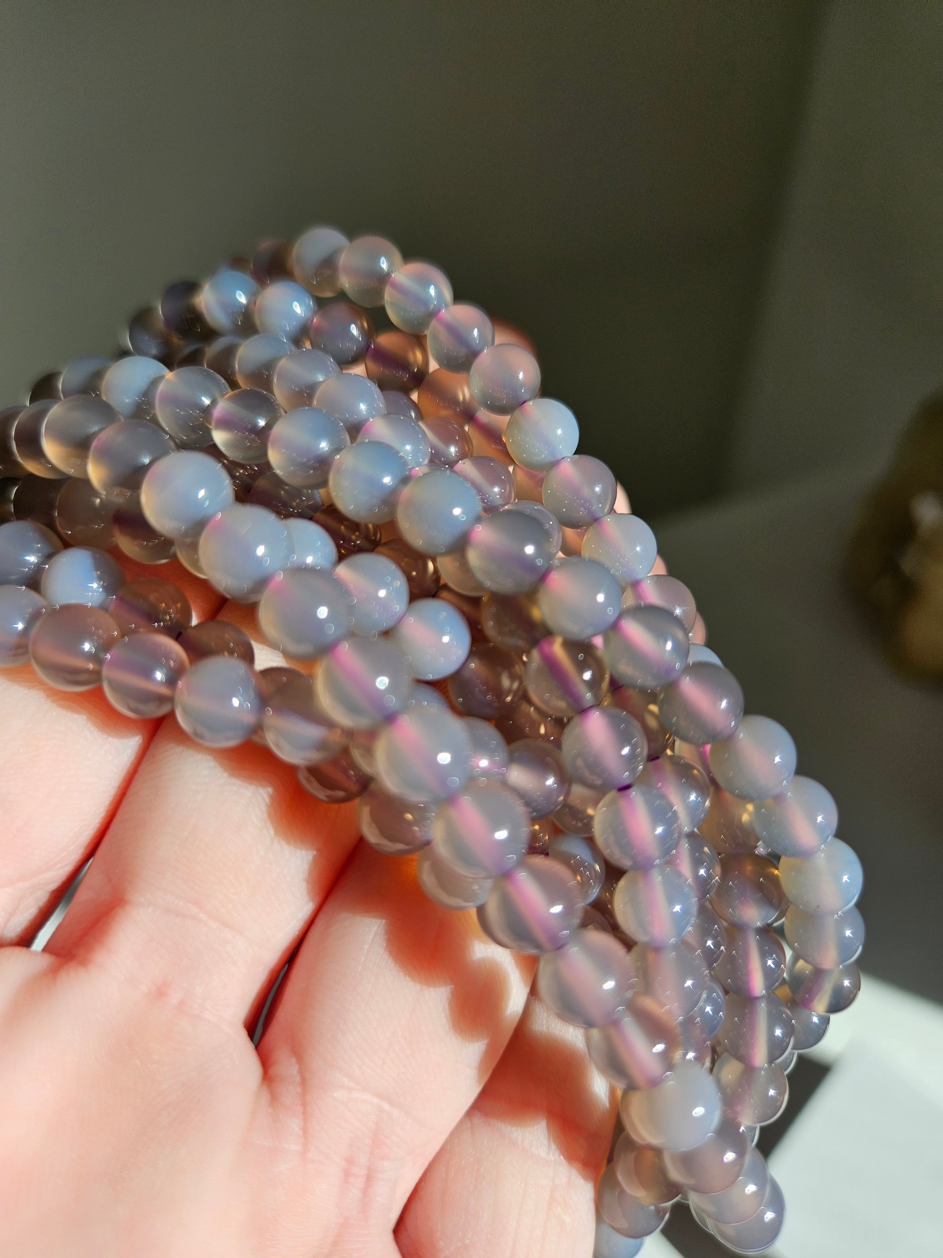 Purple Chalcedony 3 wrap bracelet | 7mm