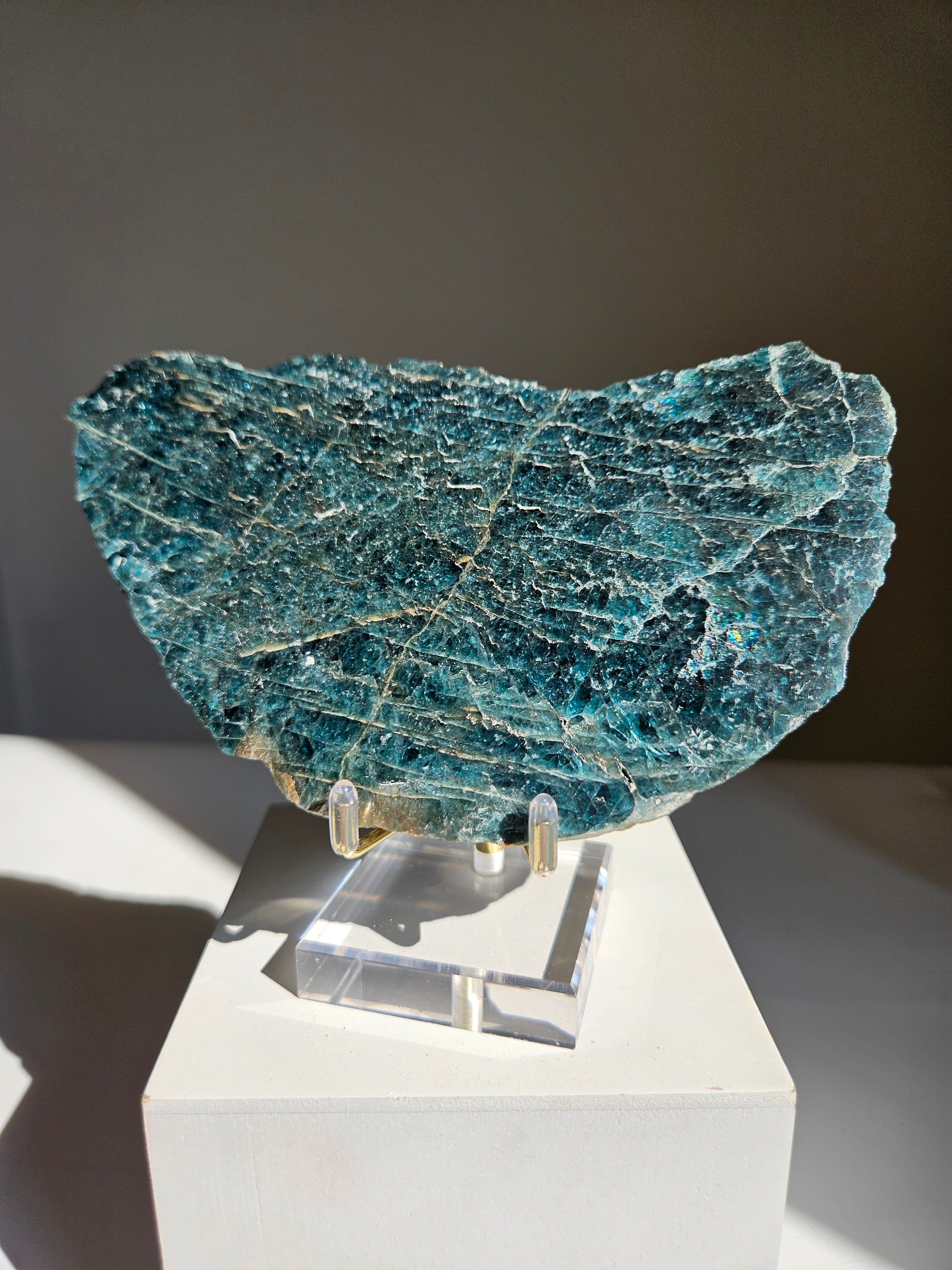 Blue Apatite Slab 001