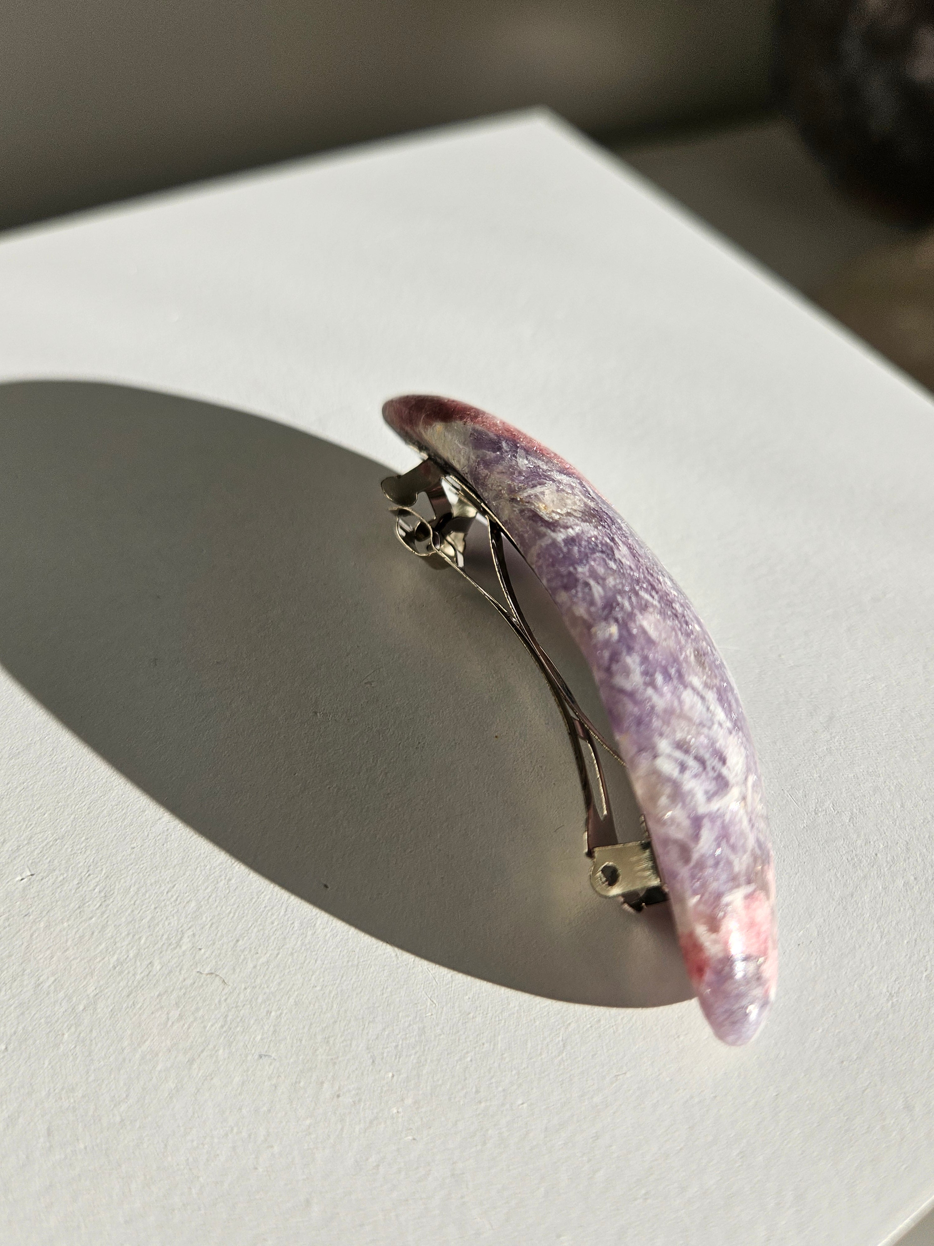 Lepidolite x Tourmaline Barette