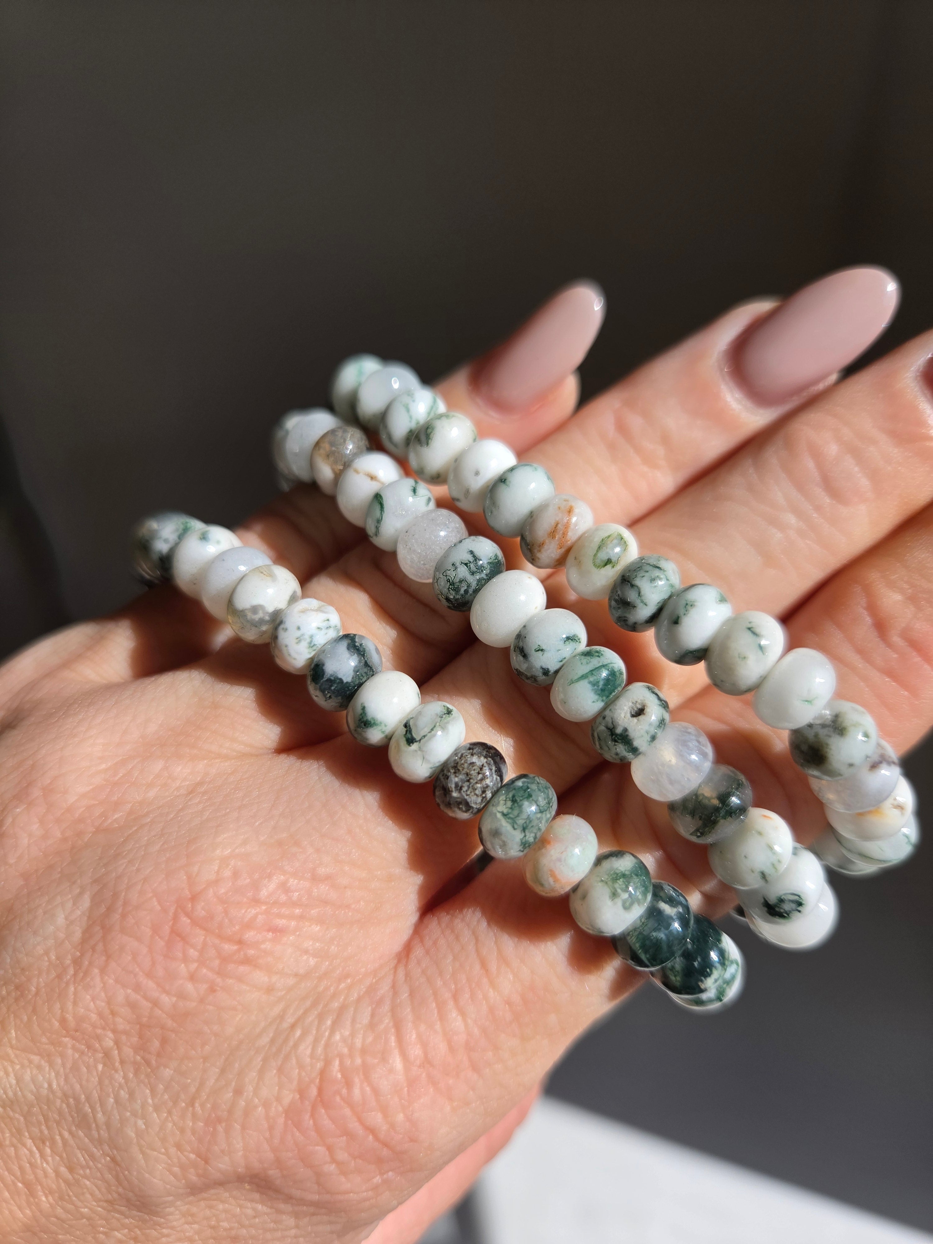 Tree Agate Bracelet | donut beads