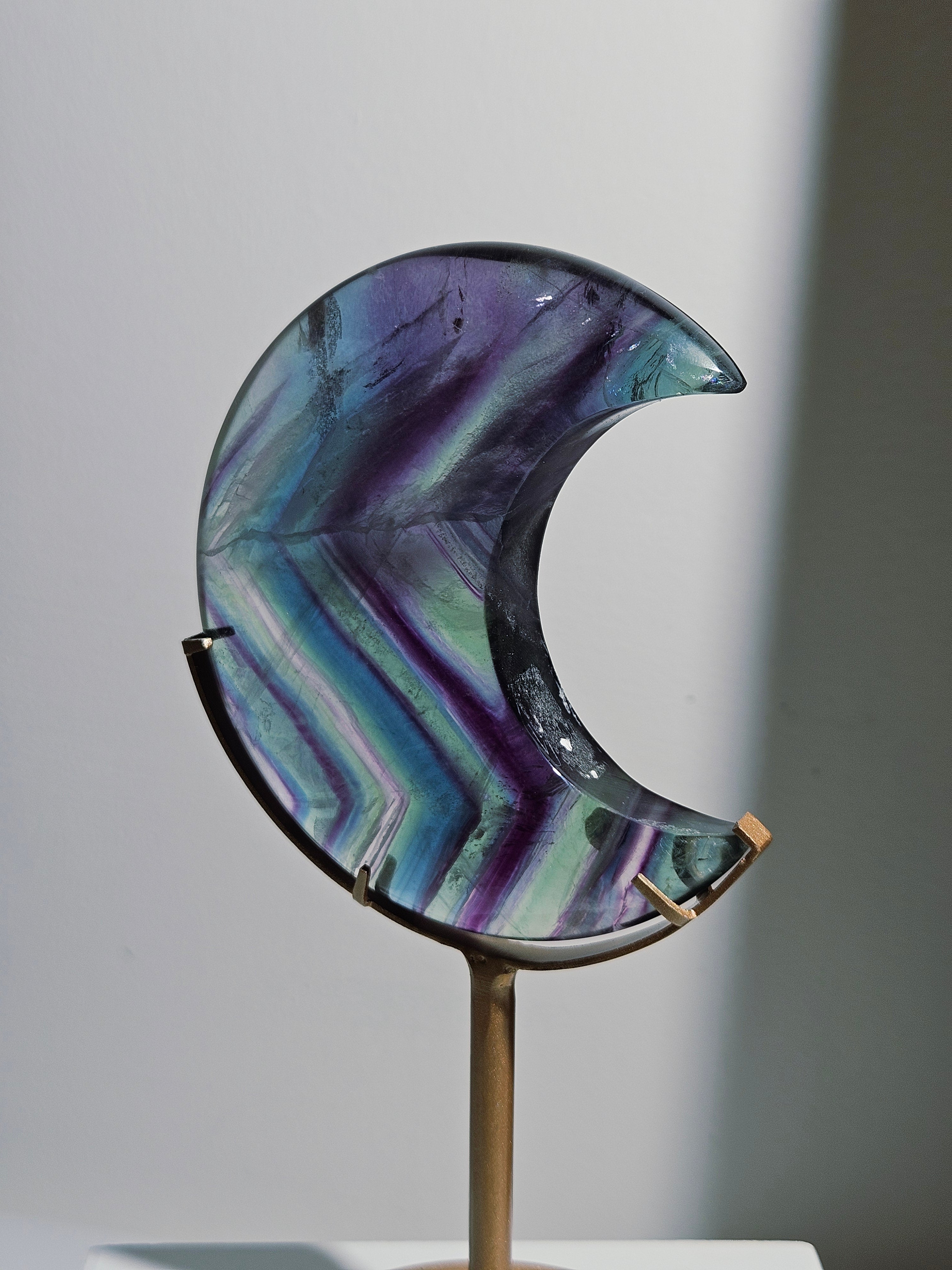 Rainbow Fluorite Moon 004