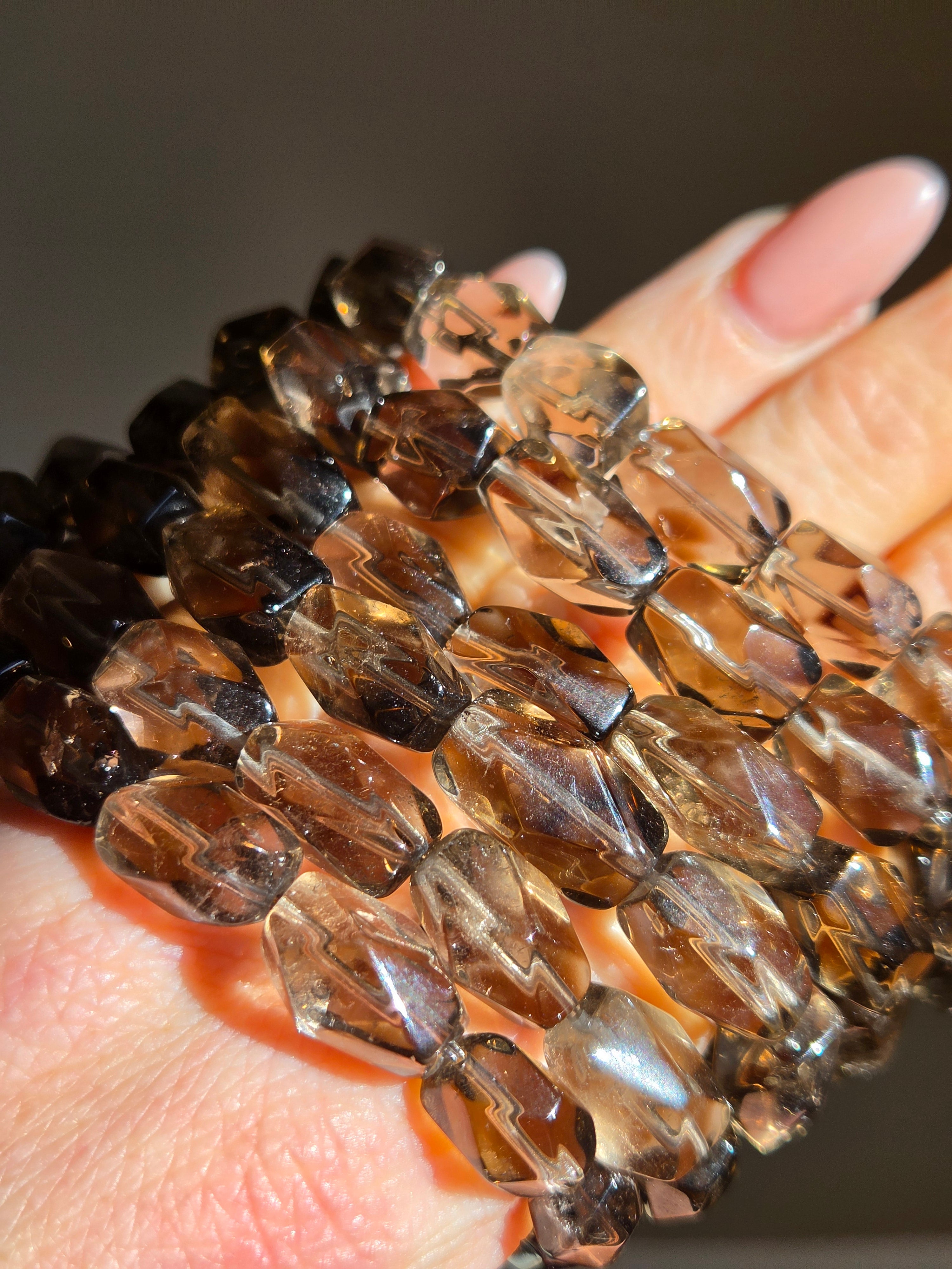 Smoky Quartz freeform bracelet