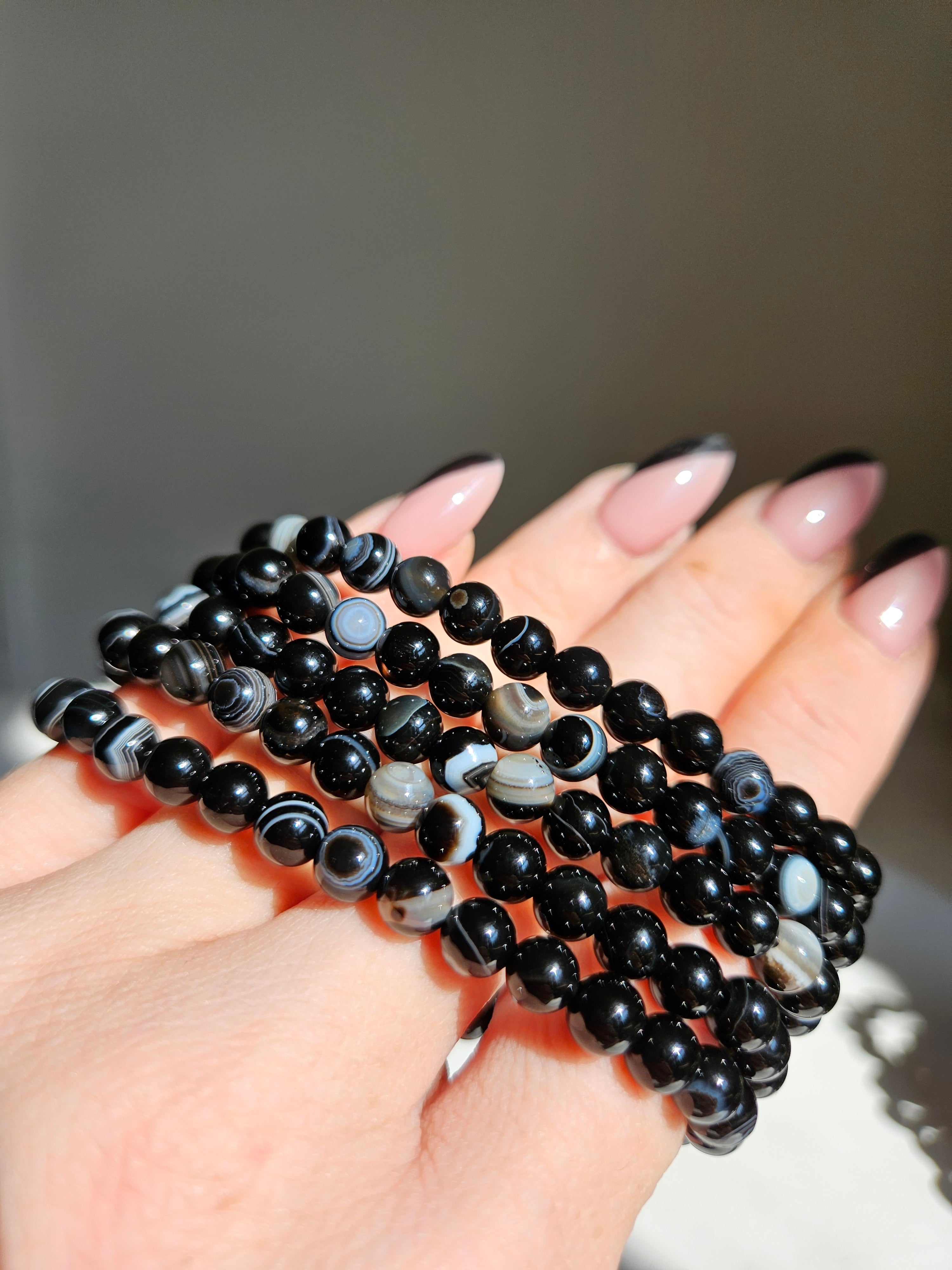 Black Agate bracelet | 5.75mm
