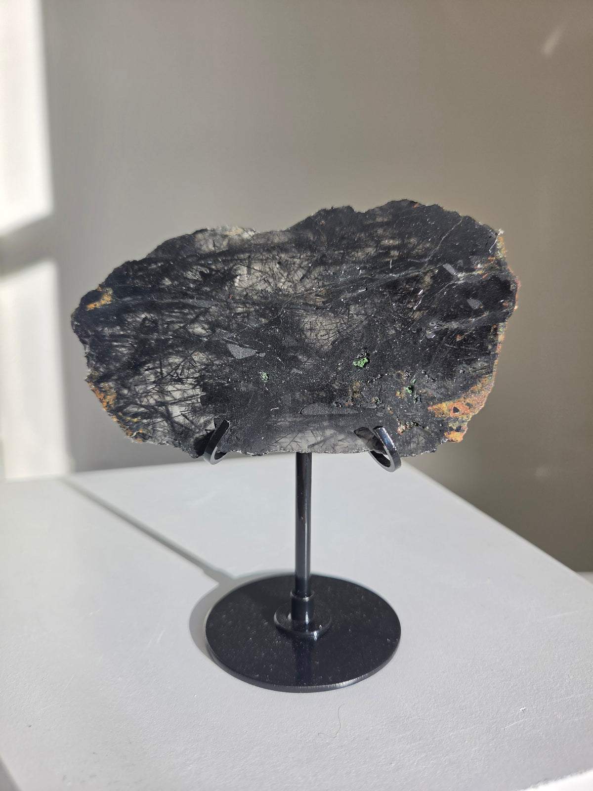 Black Tourmaline x Quartz Slab 001