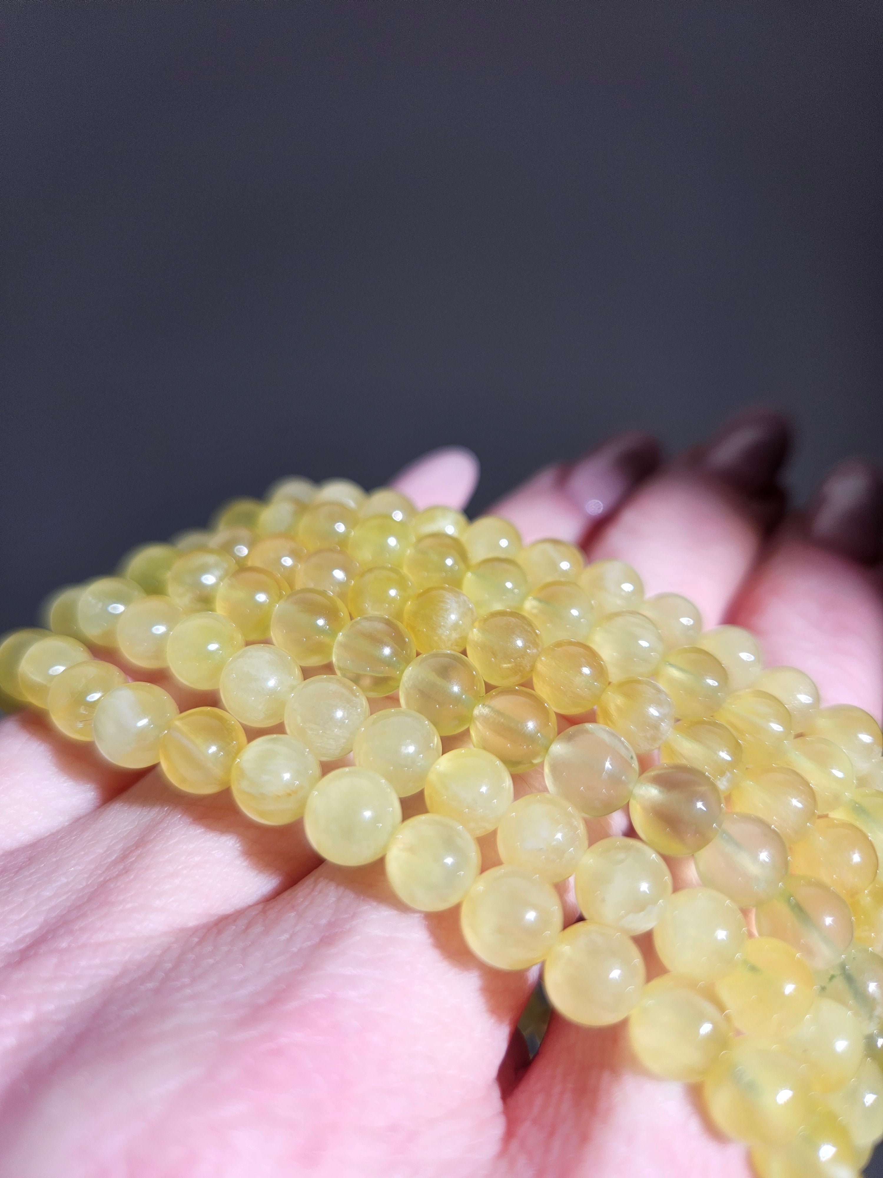 Golden Prehnite Bracelet | 6mm