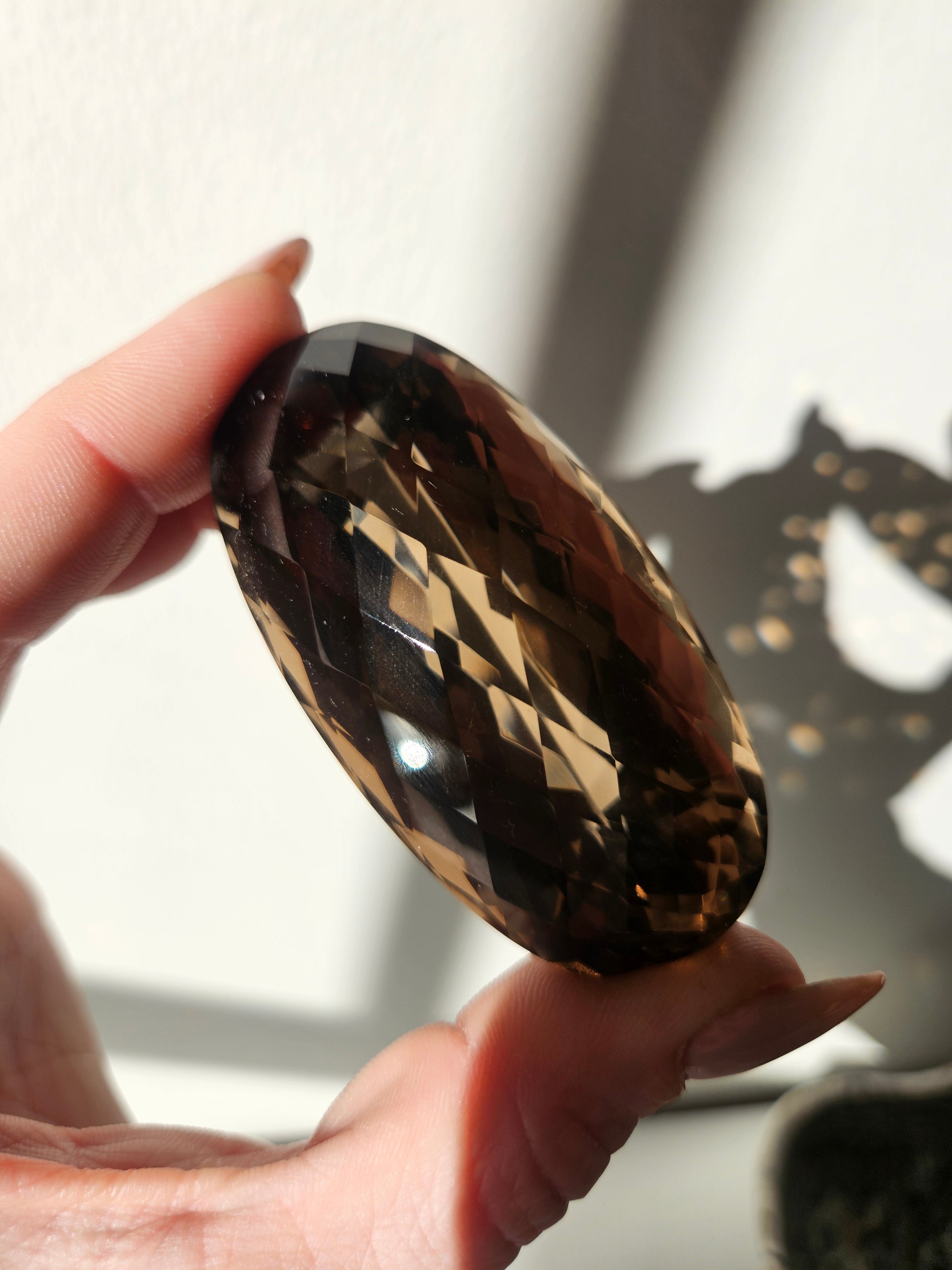 Faceted Smoky Quartz Gem 002