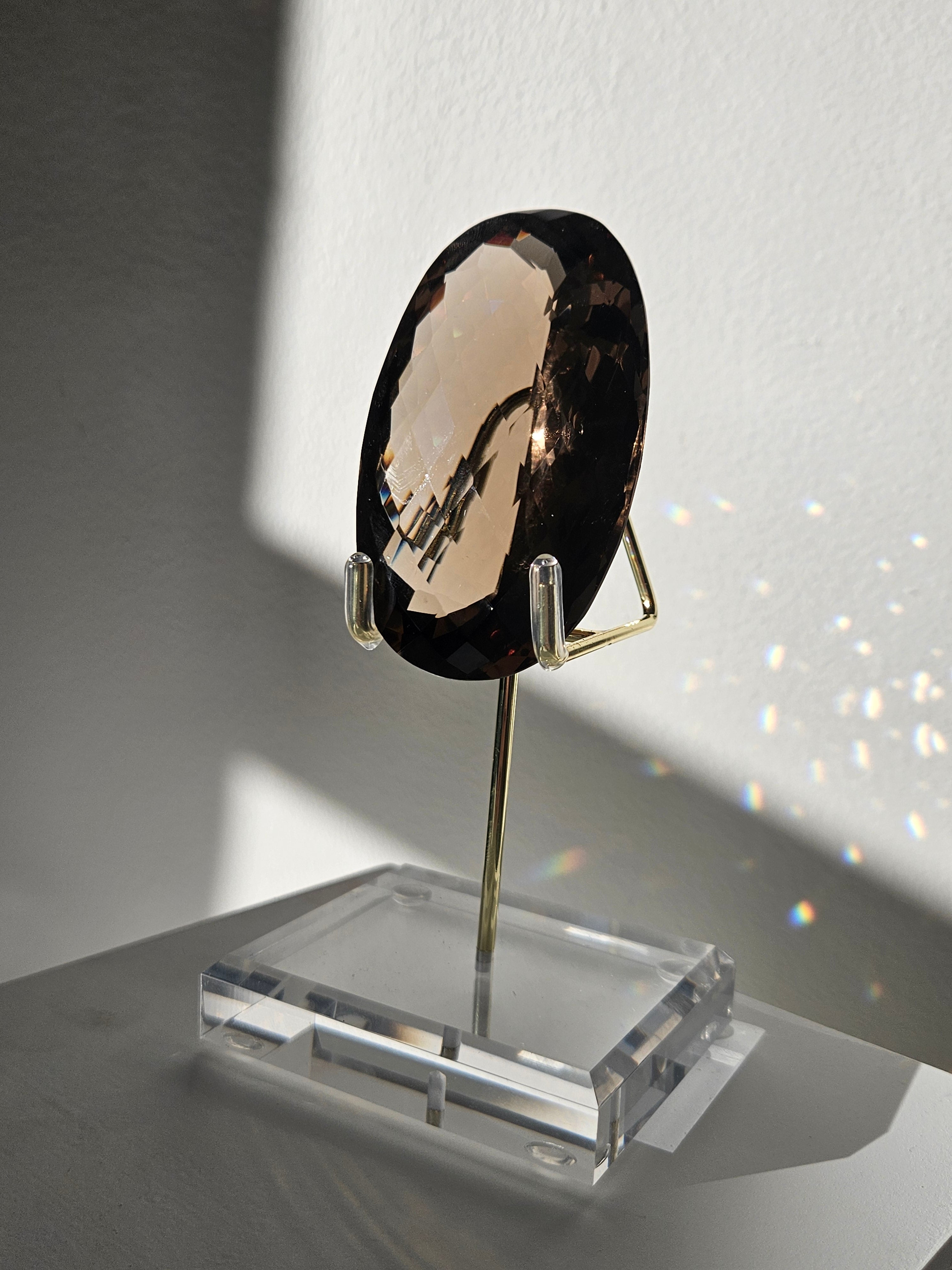 Faceted Smoky Quartz Gem 001