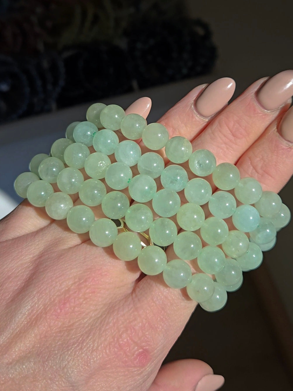 Green Aquamarine Bracelet | 8mm