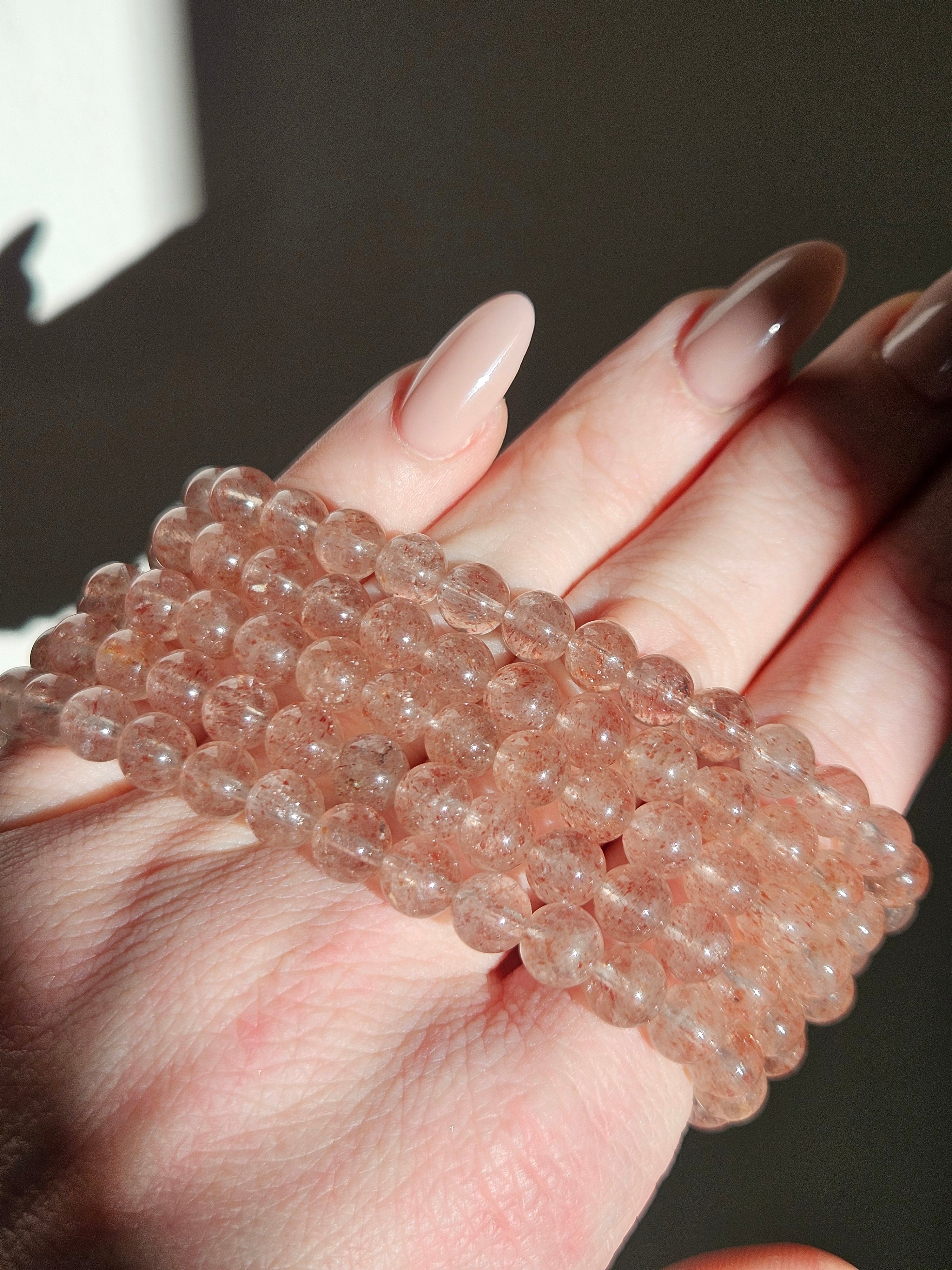 Champagne strawberry Quartz Bracelet | 6mm