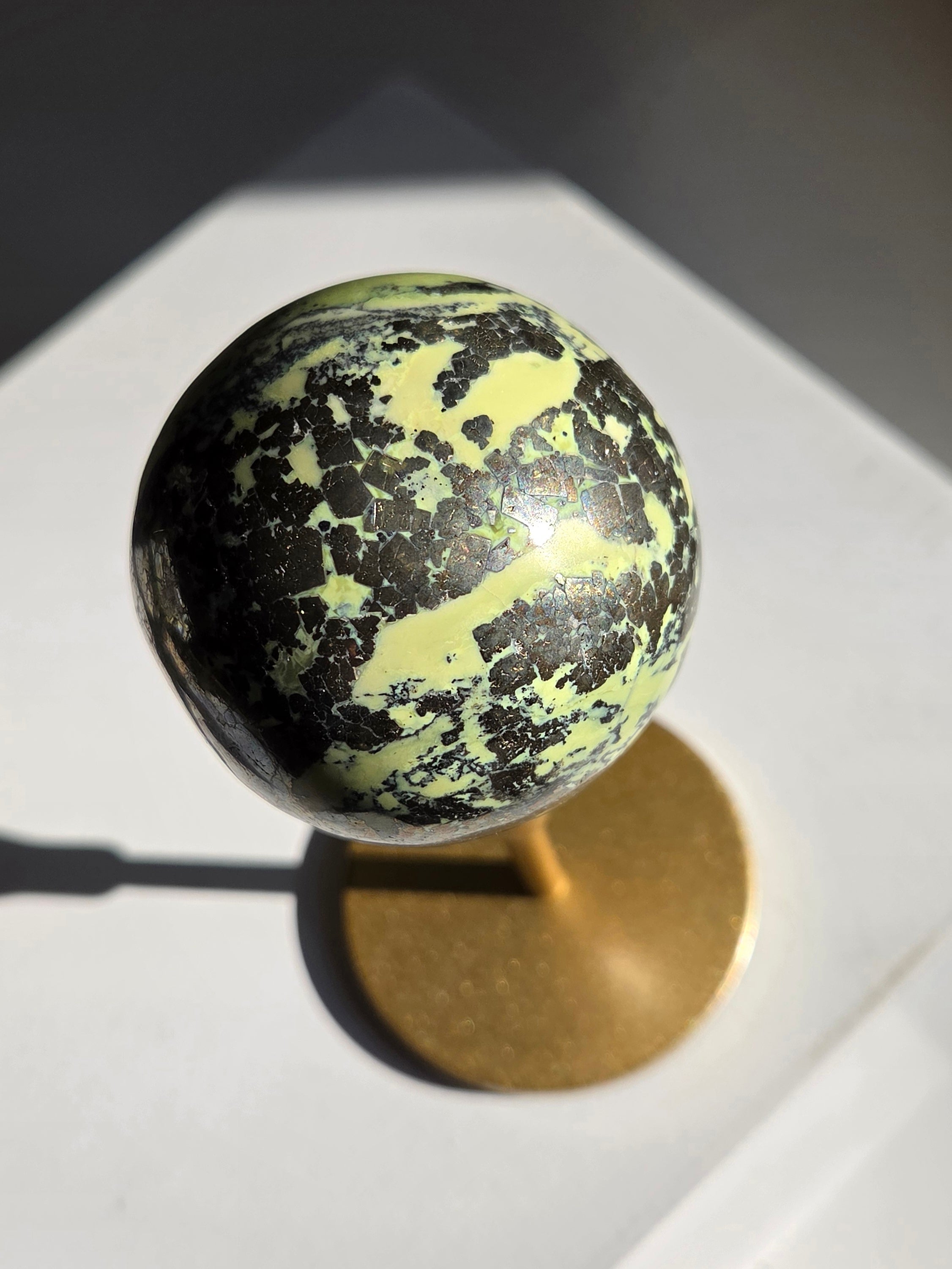 Serpentine x Pyrite Sphere 002