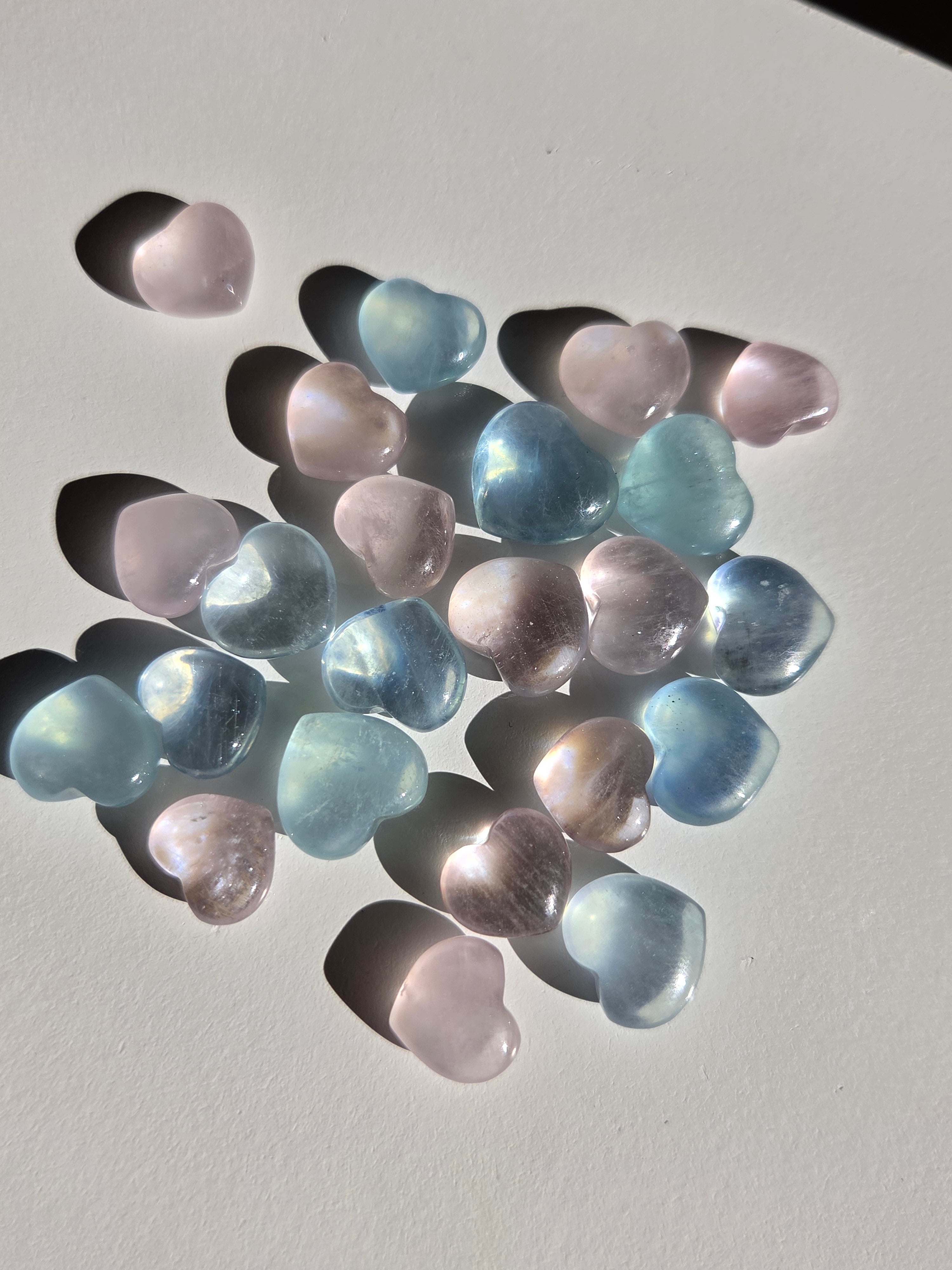 Aquamarine & Morganite Mini Heart Set